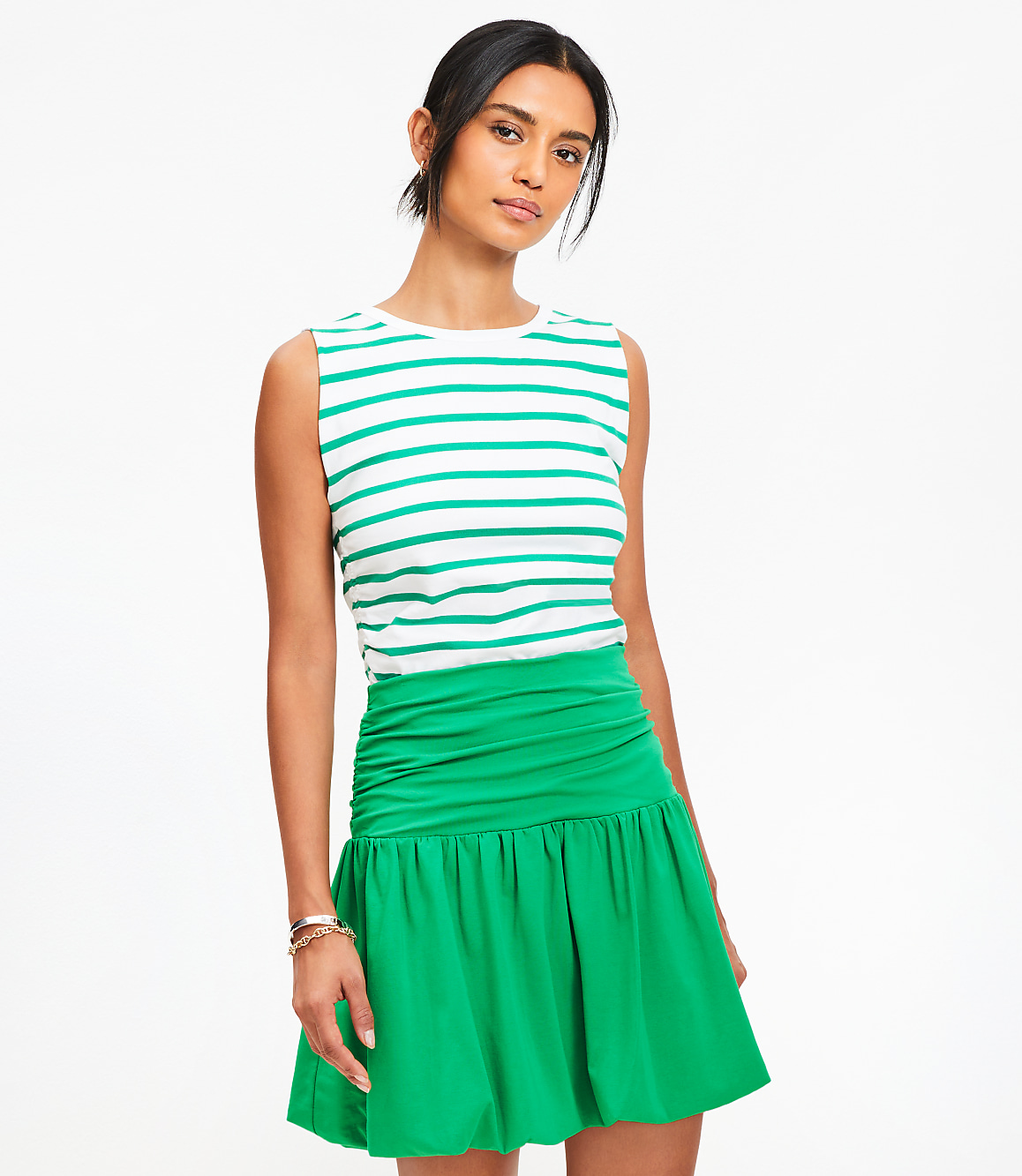 Stripe Ruched Tank Top