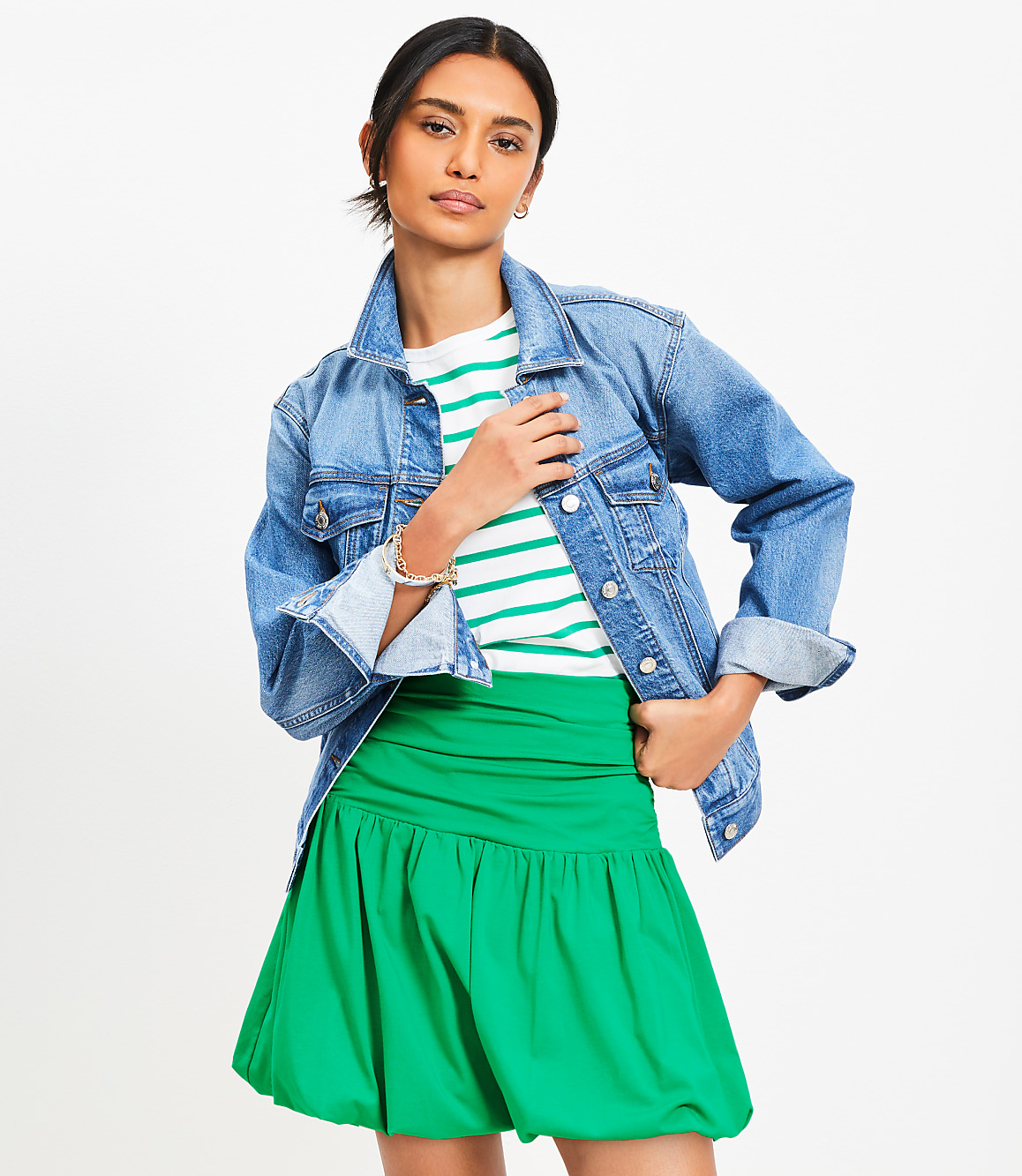 Bubble Hem Mini Skirt