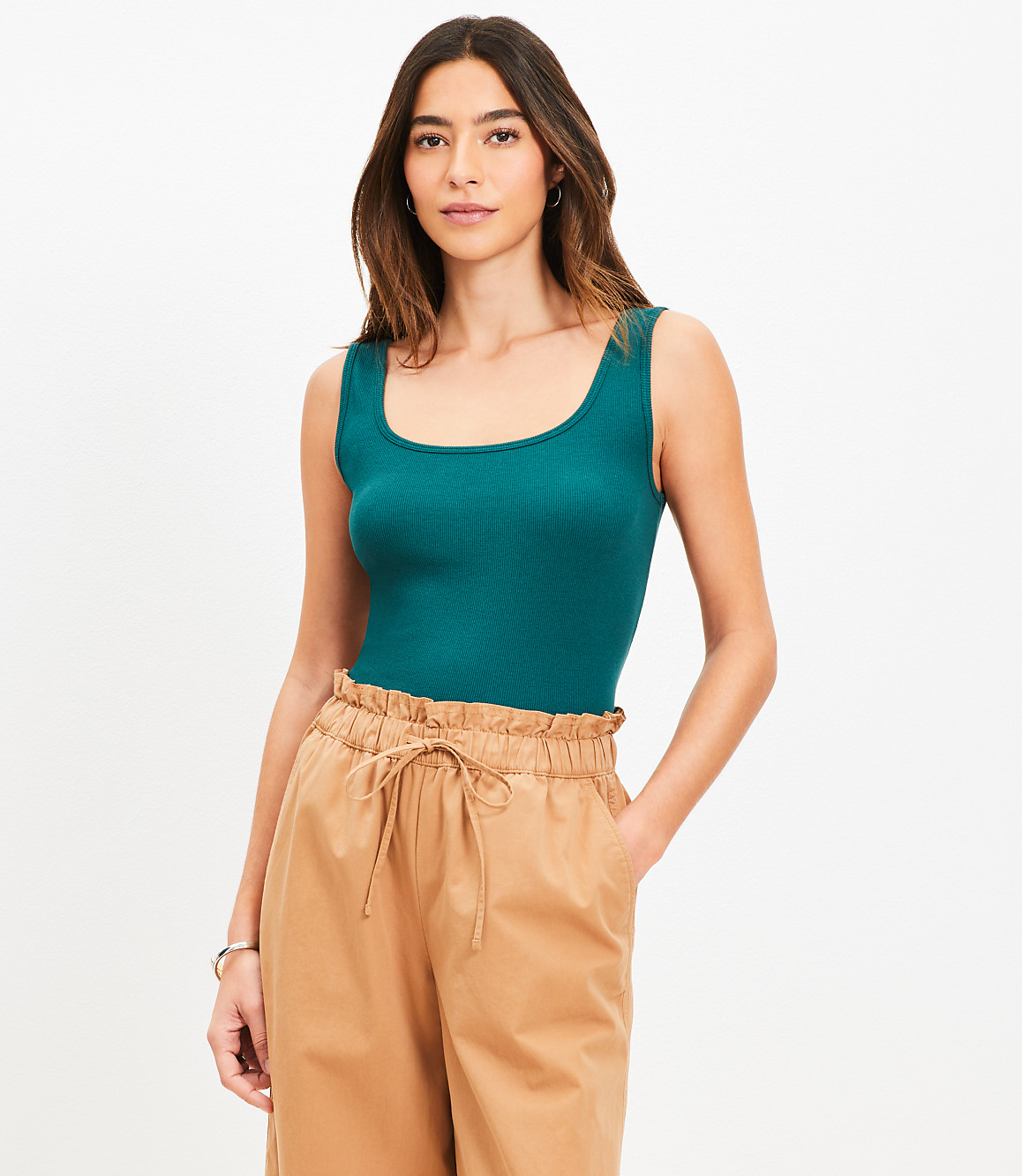 Perfect Ribbed Square Neck Tank Top