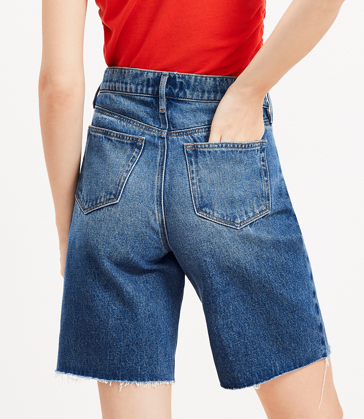 Denim Bermuda Shorts in Vintage Dark Wash