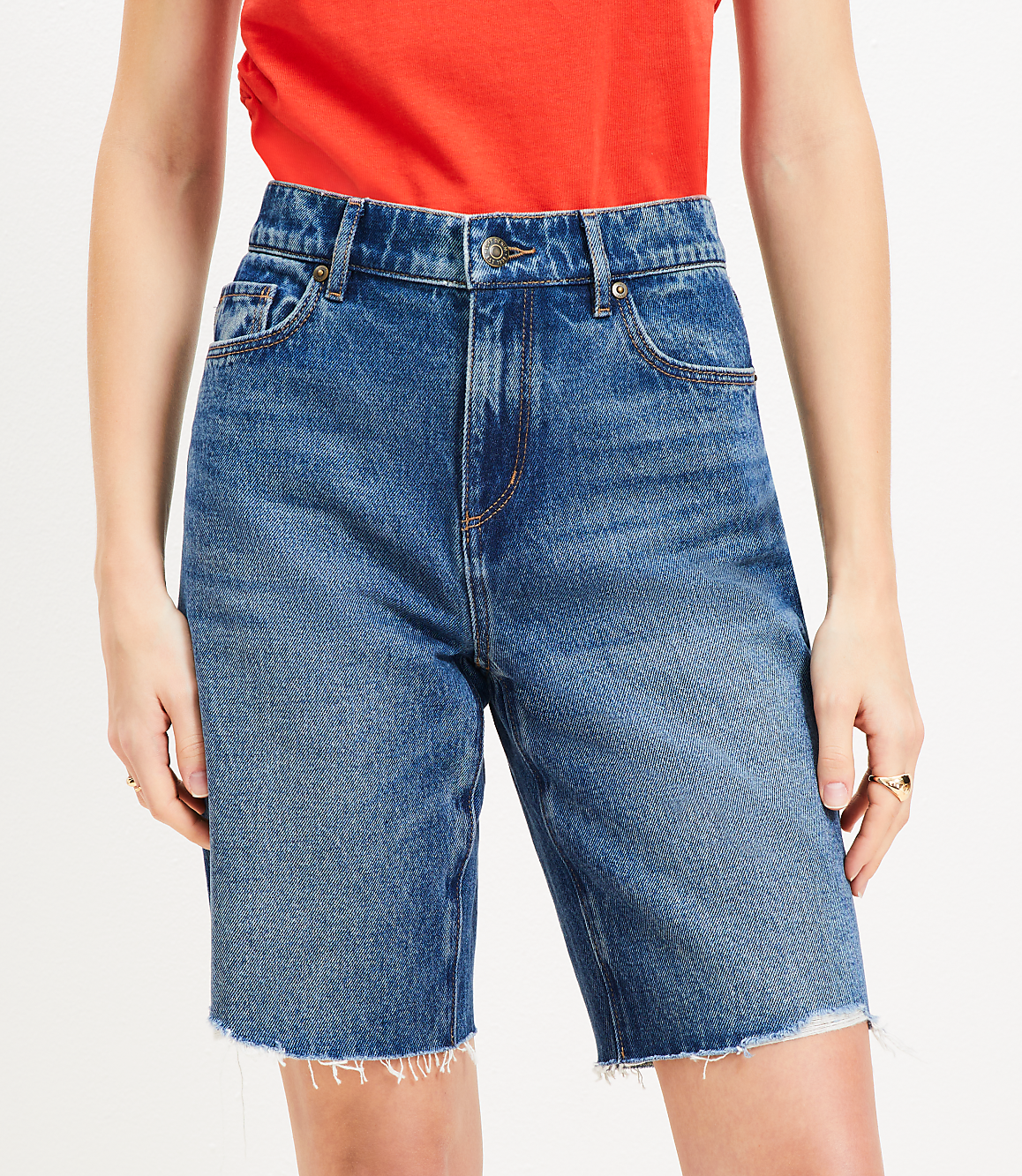 Denim Bermuda Shorts in Vintage Dark Wash
