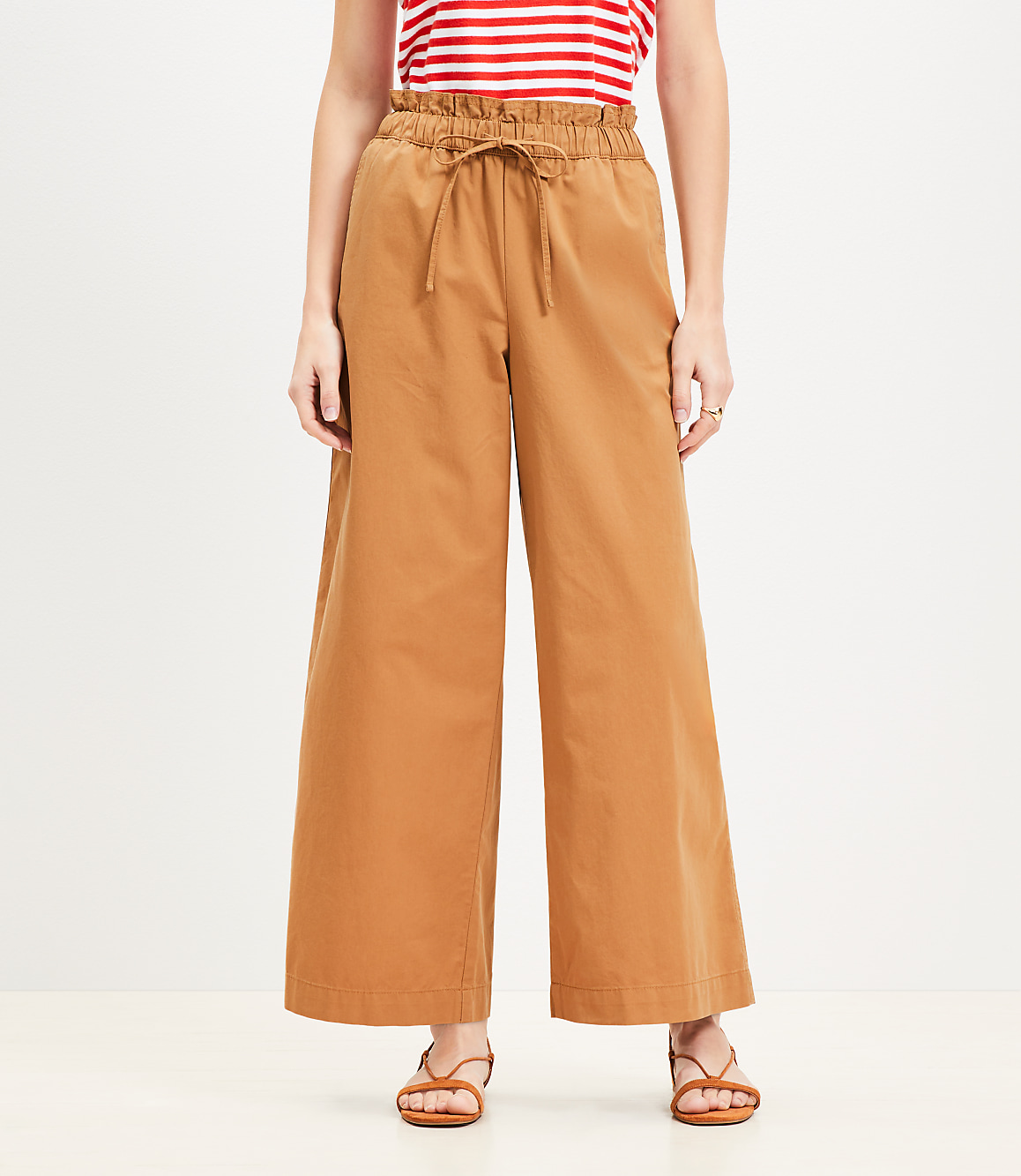 Breezy Wide Leg Ankle Pants in Twill