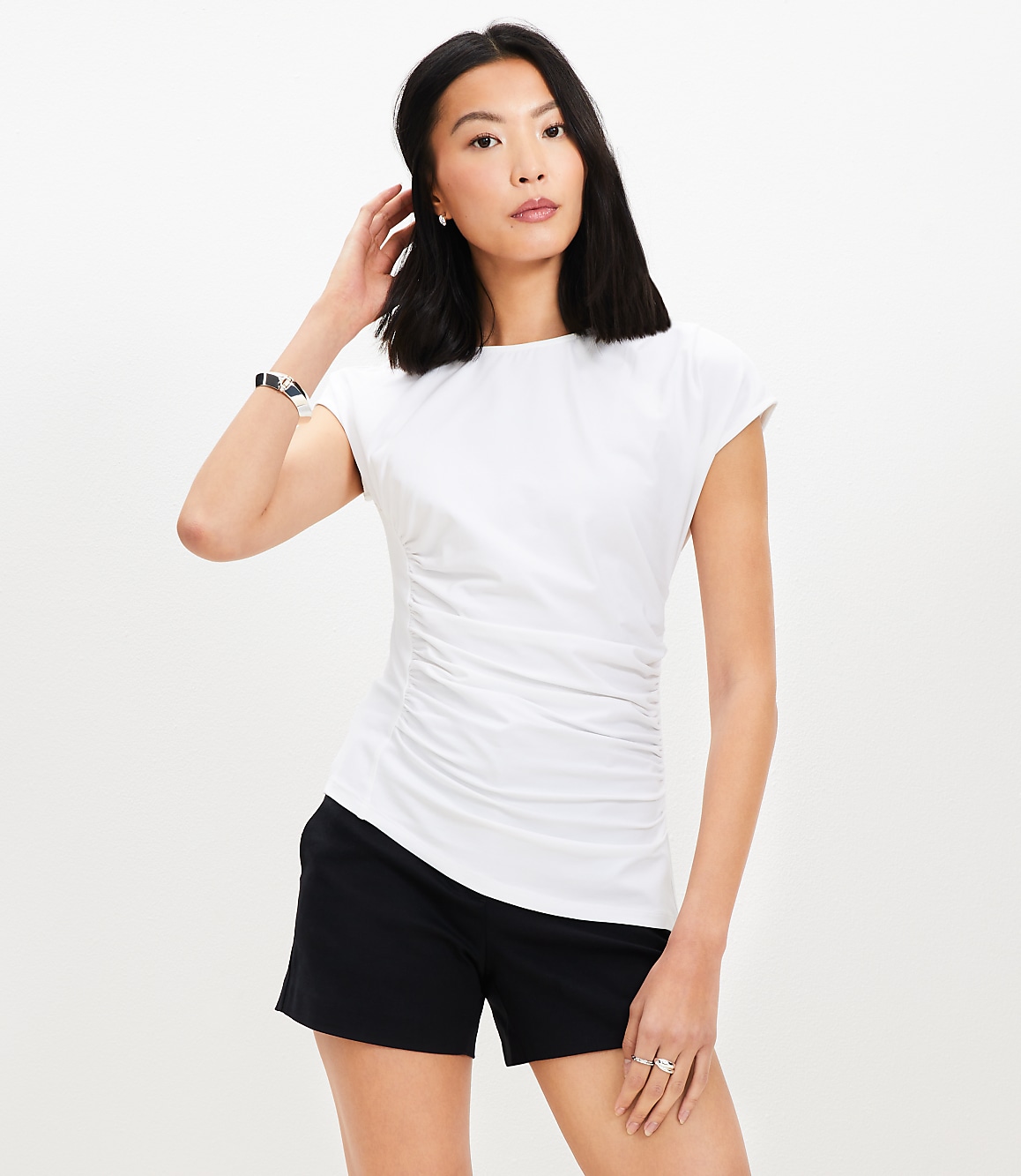 Petite Shirred Tee