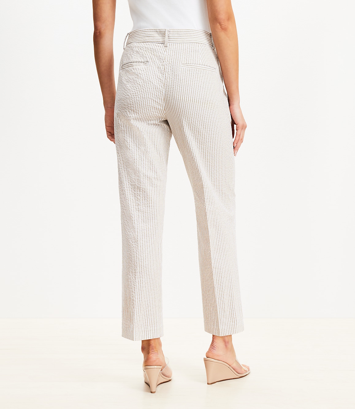 Tall Riviera Slim Pants in Striped Seersucker