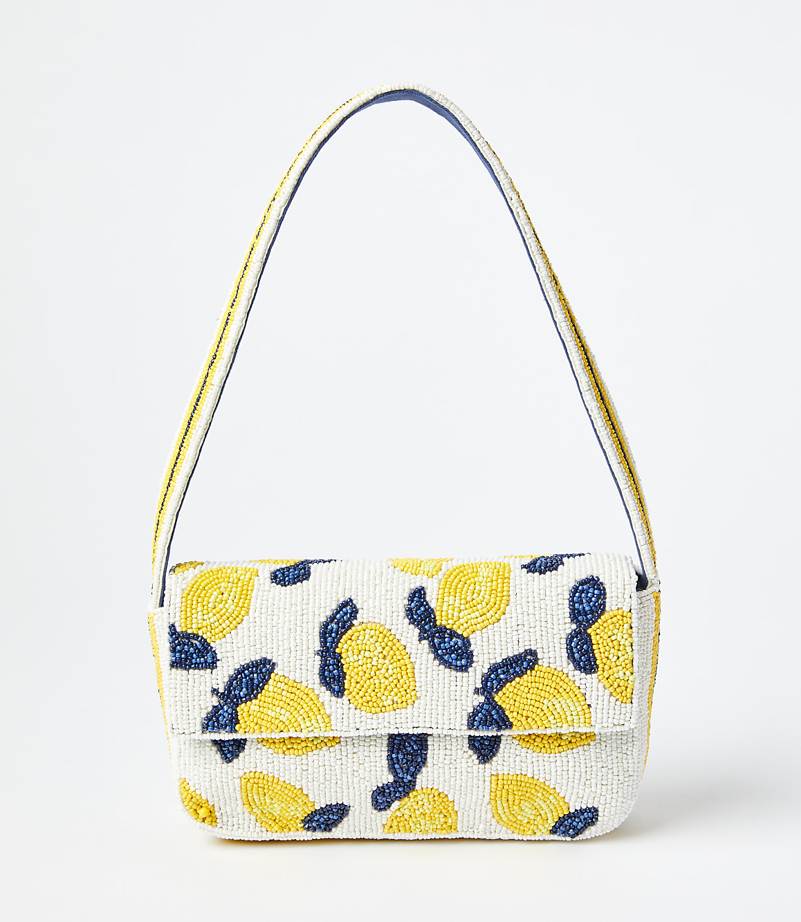 Lemon Beaded Shoulder Bag