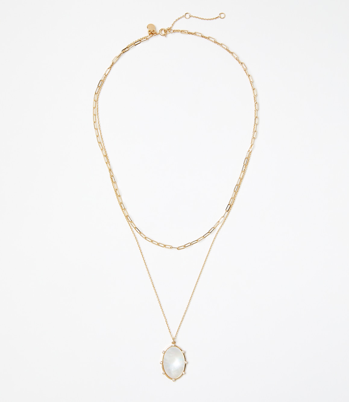 Mother Of Pearl Layered Pendant Necklace
