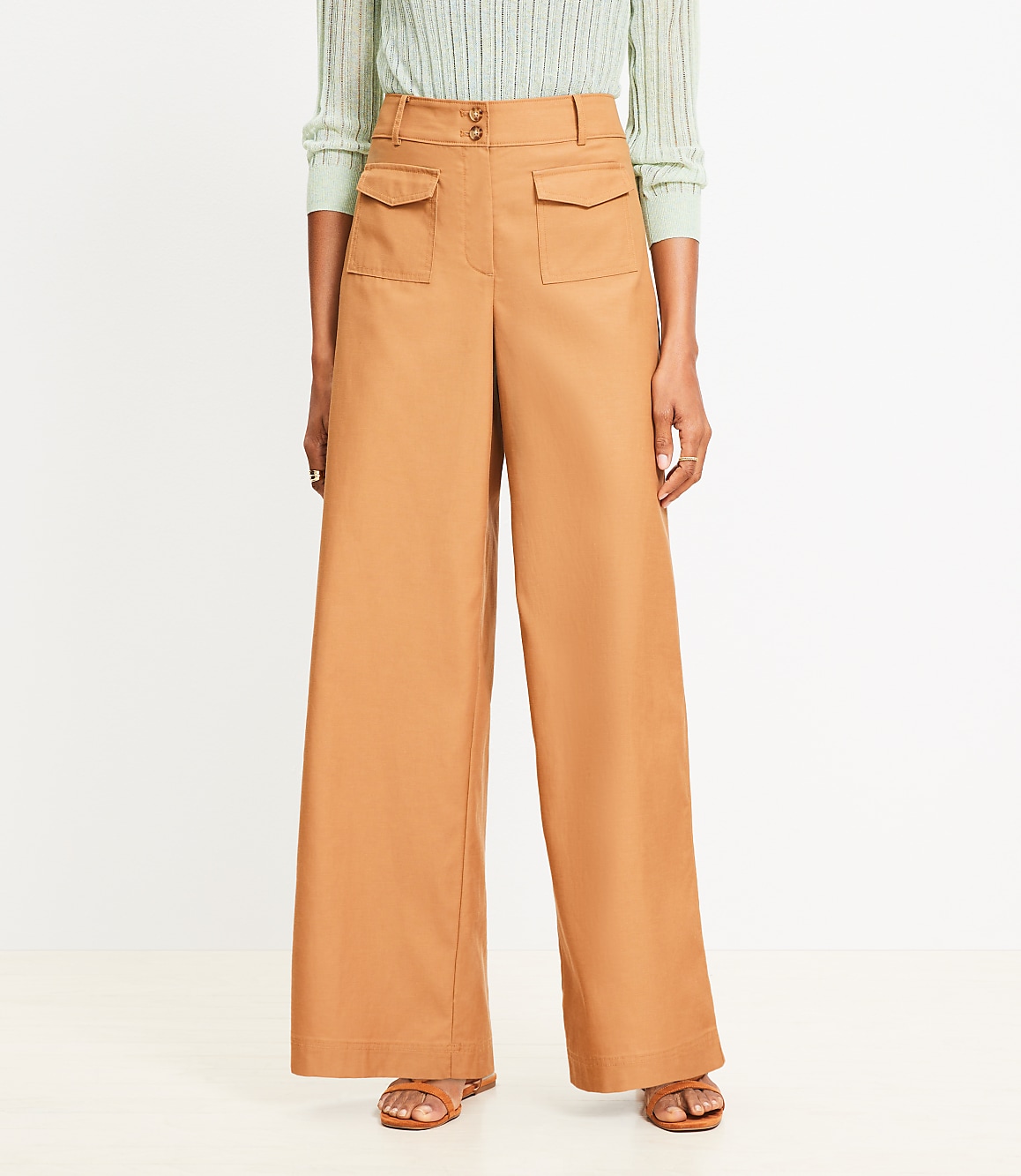 Patch Pocket Wide Leg Pants