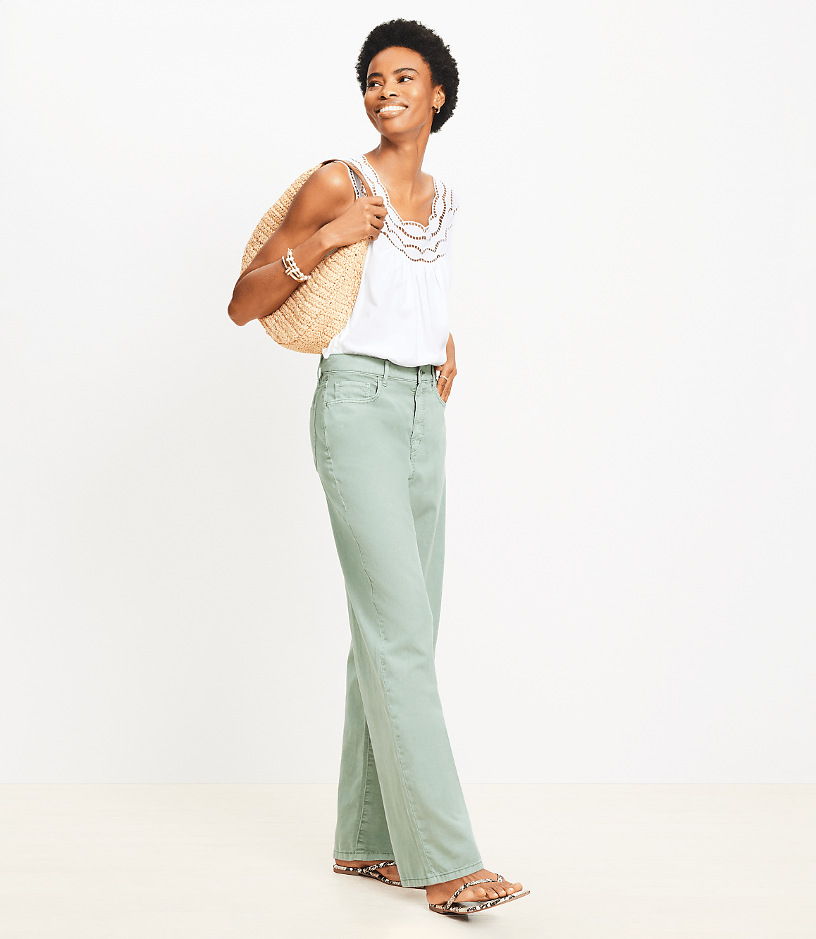 Petite Five Pocket Straight Pants