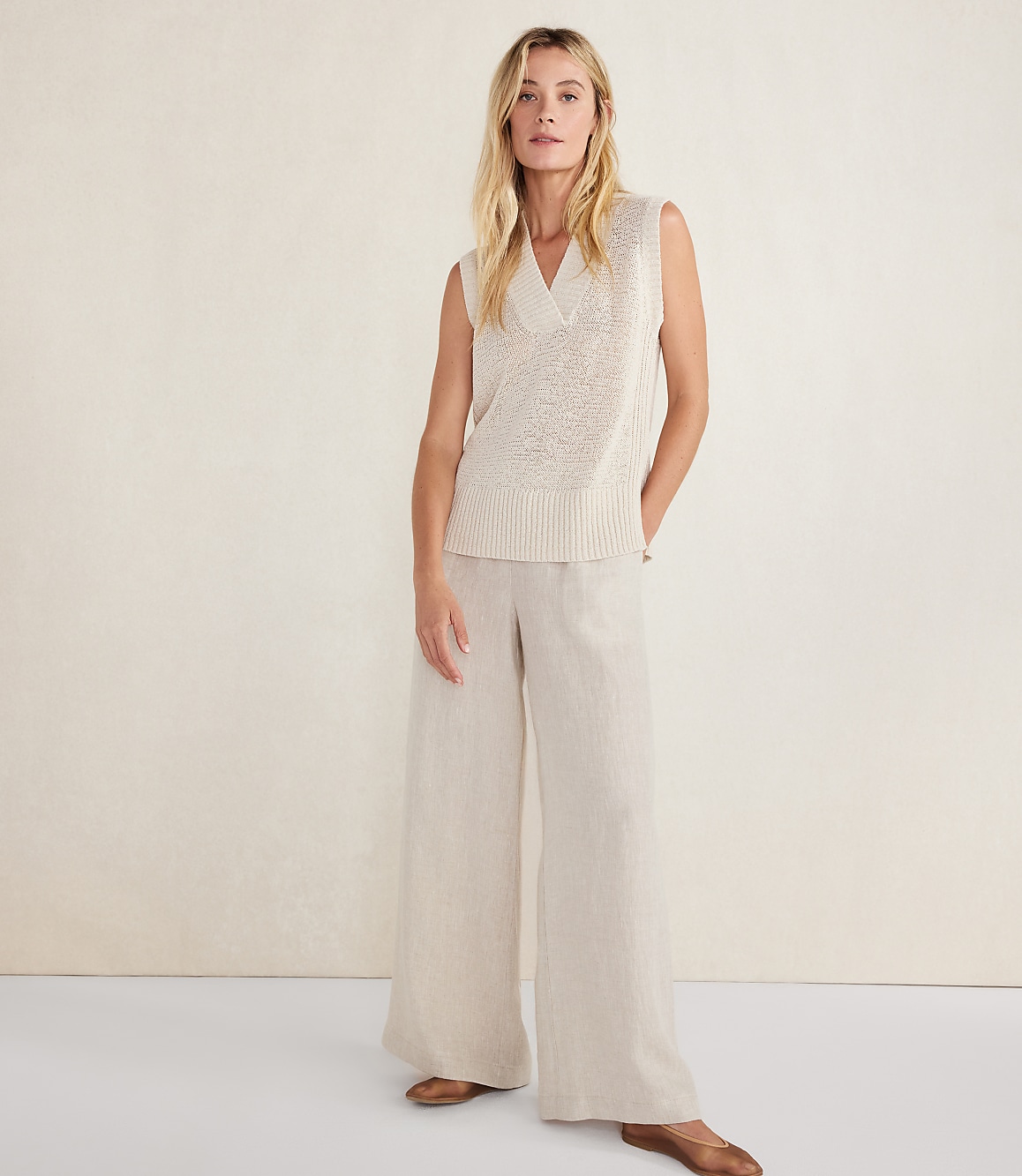 Haven Well Within Organic Cotton Linen Tape Yarn Sweater Vest