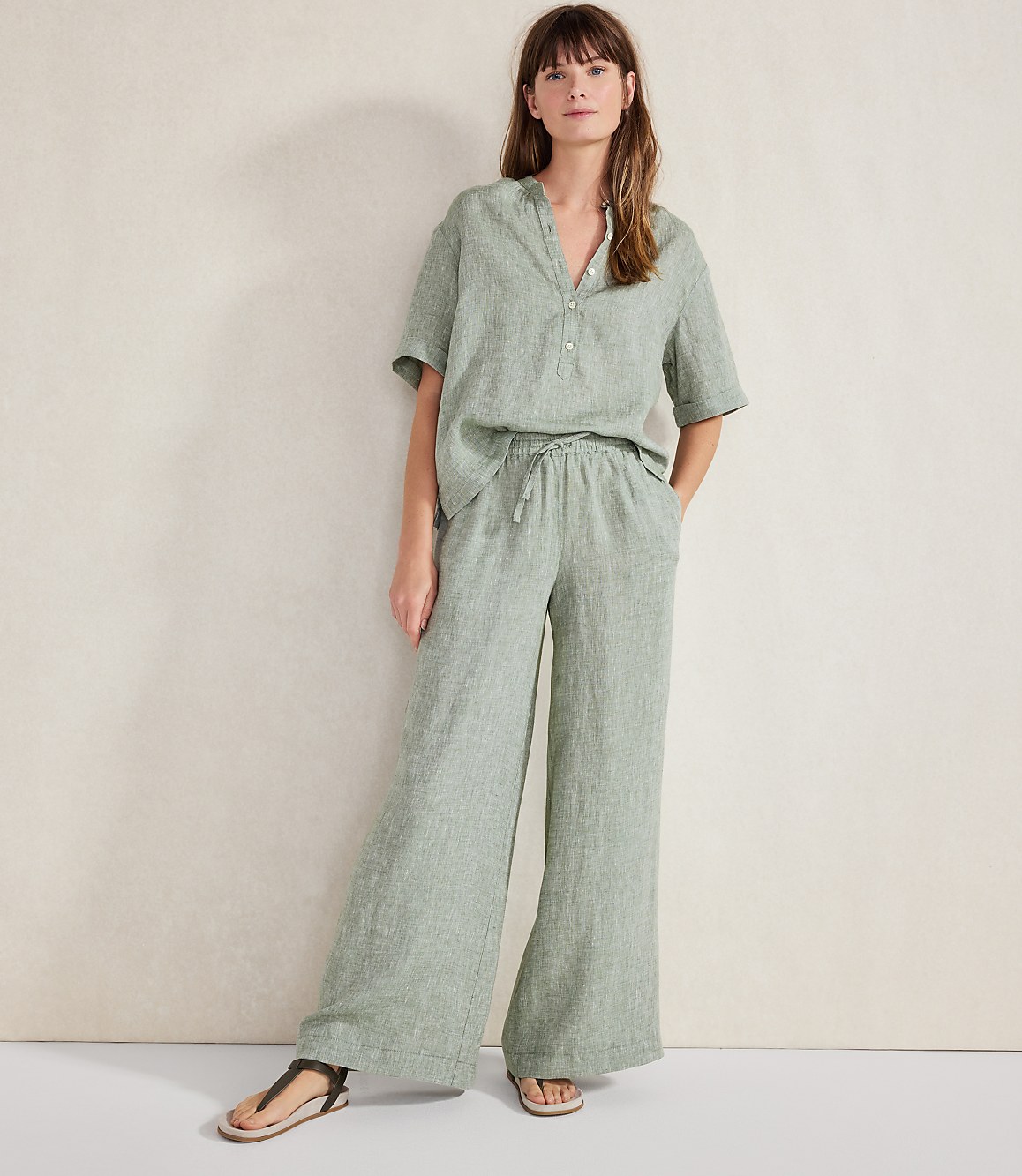 Haven Well Within Linen Cuff Sleeve Top