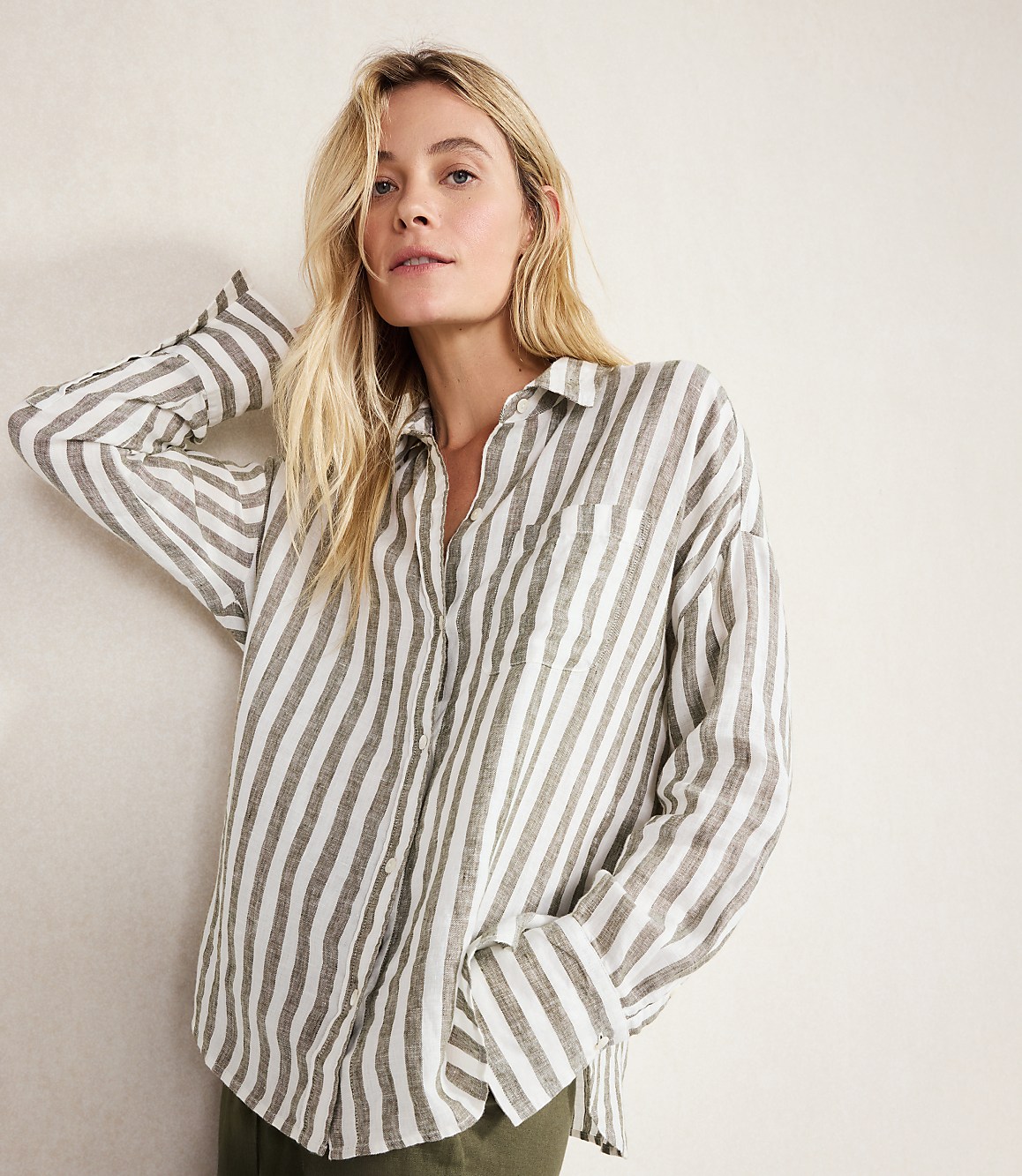 Haven Well Within Linen Striped Boxy Shirt
