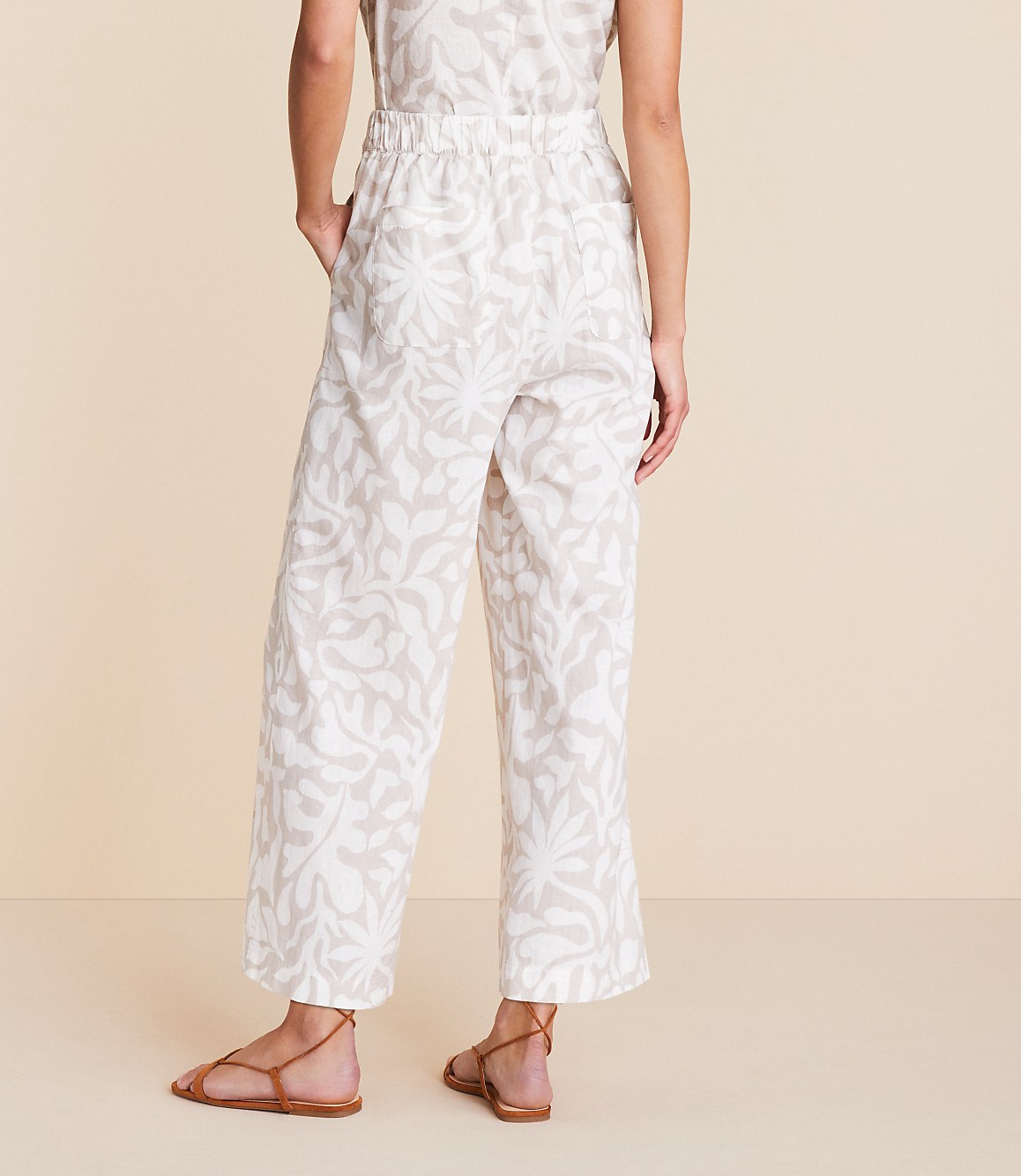Petite Lou & Grey Jungle Linen Cotton Wide Leg Crop Pants