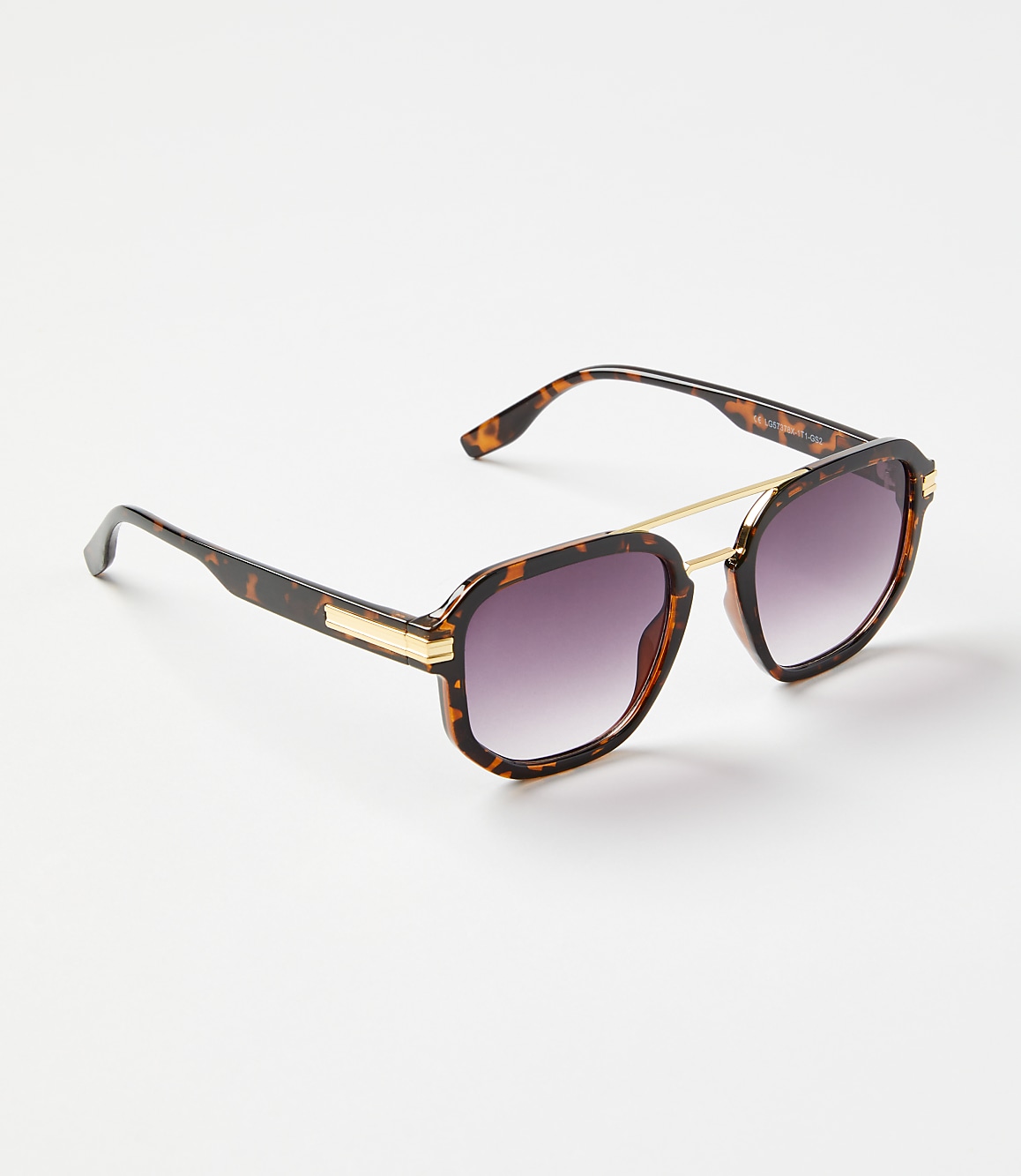 Tortoiseshell Print Modern Aviator Sunglasses