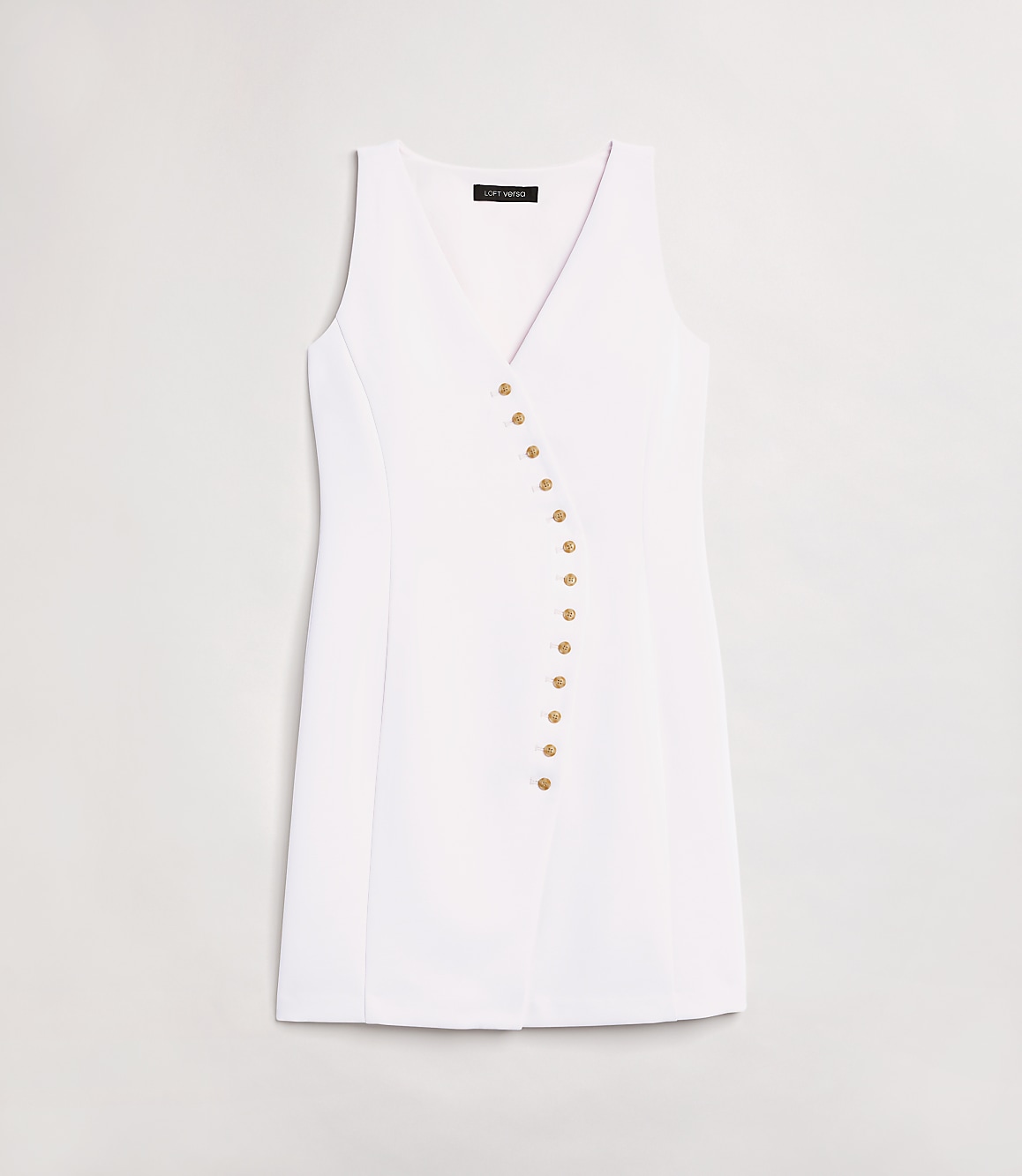 Petite LOFT Versa Crepe Drape Asymmetrical Vest Mini Dress