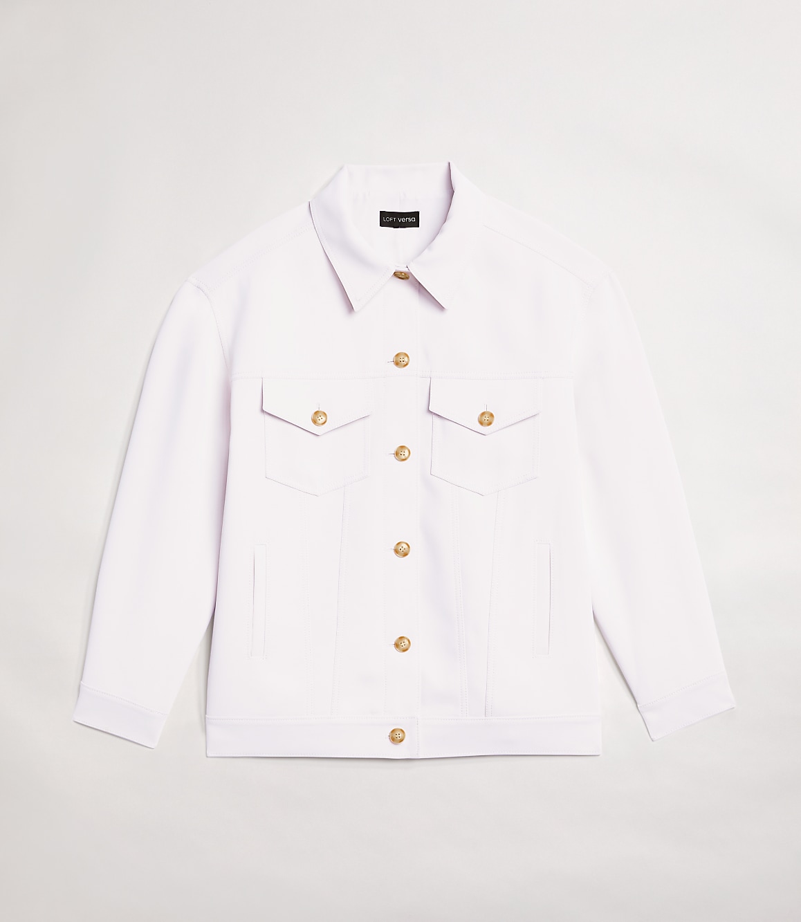 LOFT Versa Crepe Drape Trucker Jacket