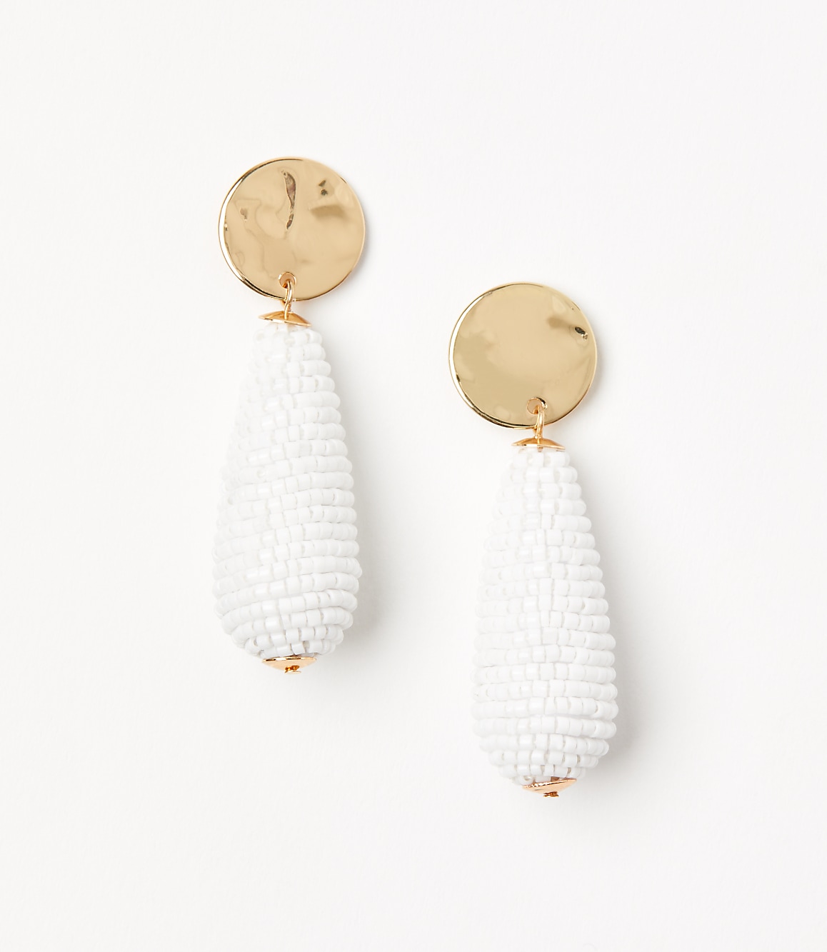 Molded Coin Beaded Drop Earrings
