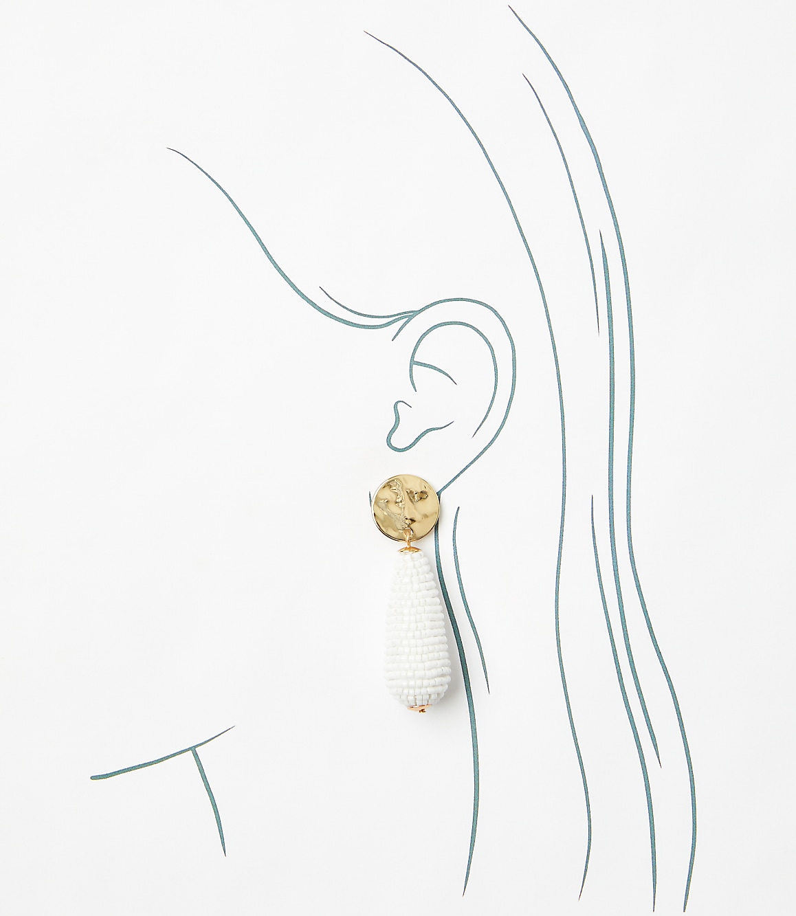 Molded Coin Beaded Drop Earrings