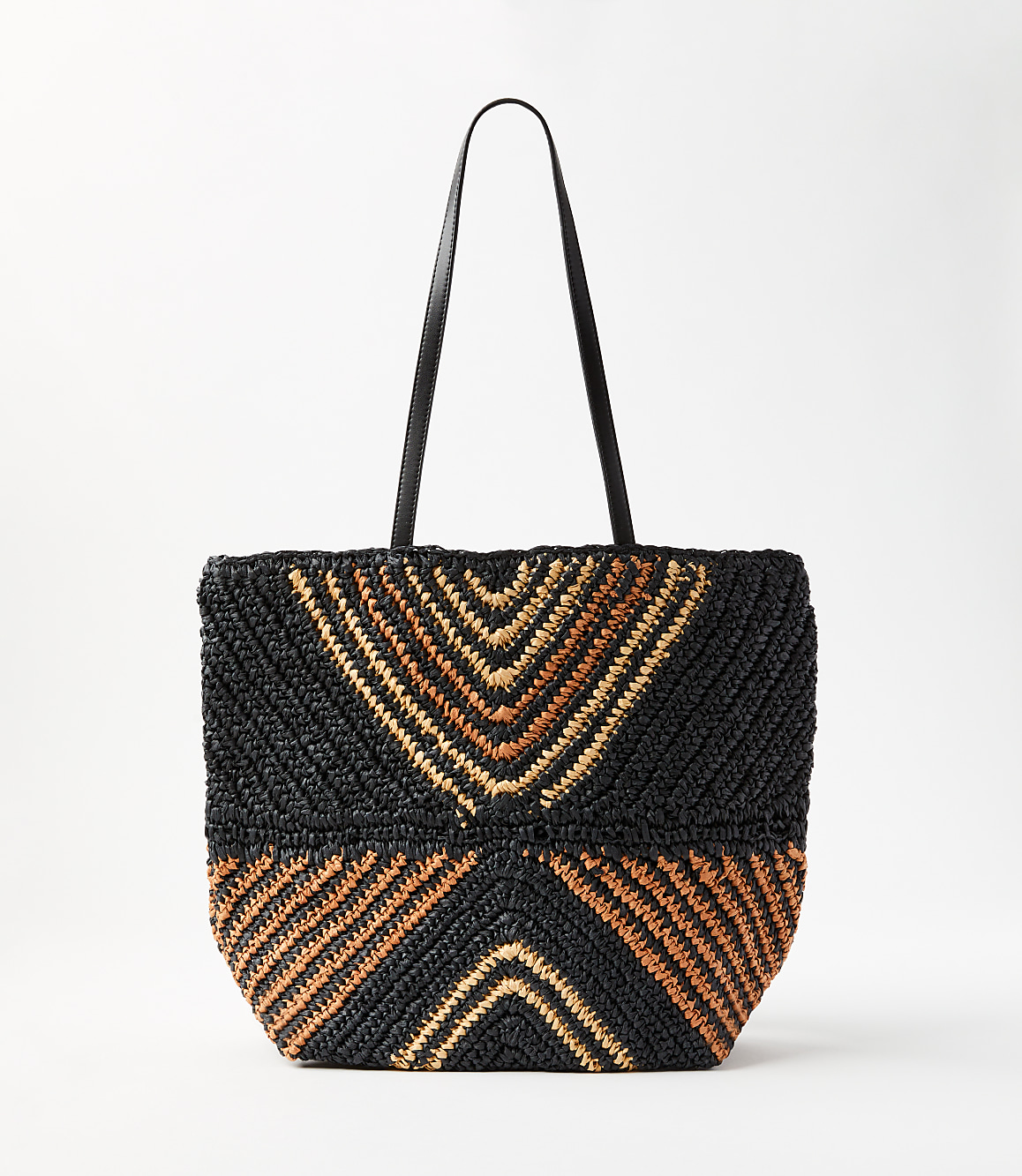 Geo Straw Tote Bag
