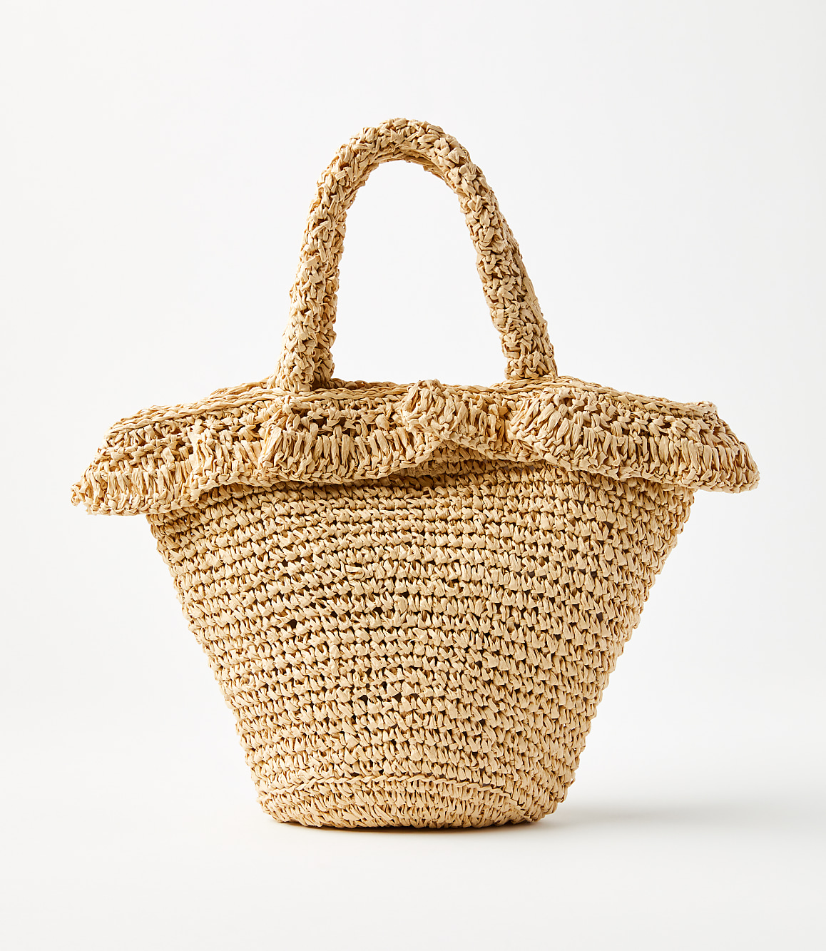 Ruffle Straw Bag