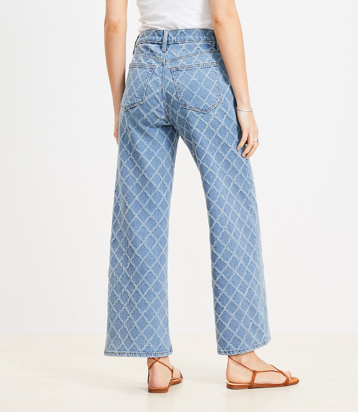 Diamond High Rise Wide Leg Crop Jeans in Mid Stone Wash