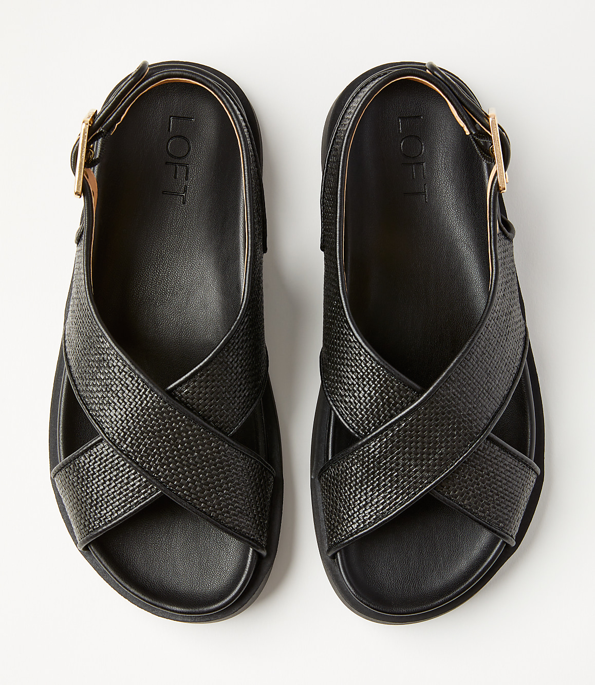 Straw Cross Strap Molded Sandals
