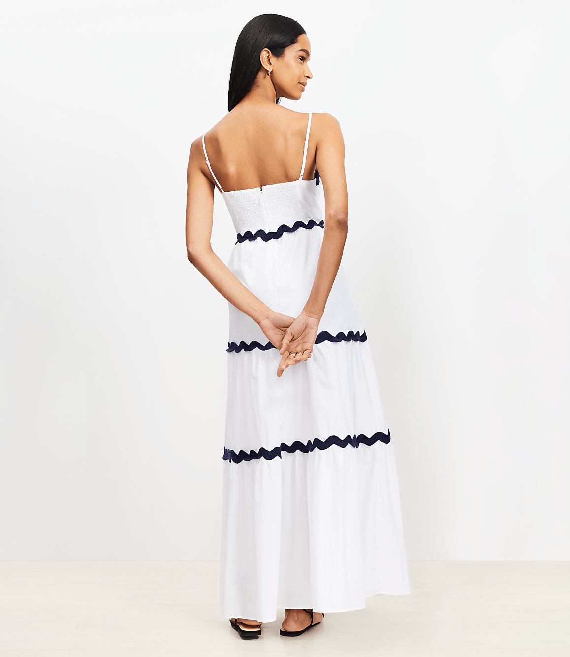 LOFT Beach Ric Rac Poplin Maxi Dress