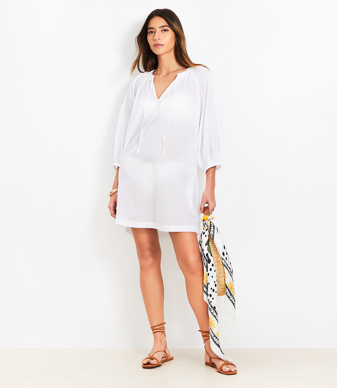 LOFT Beach Tie Neck Pocket Swimsuit Coverup