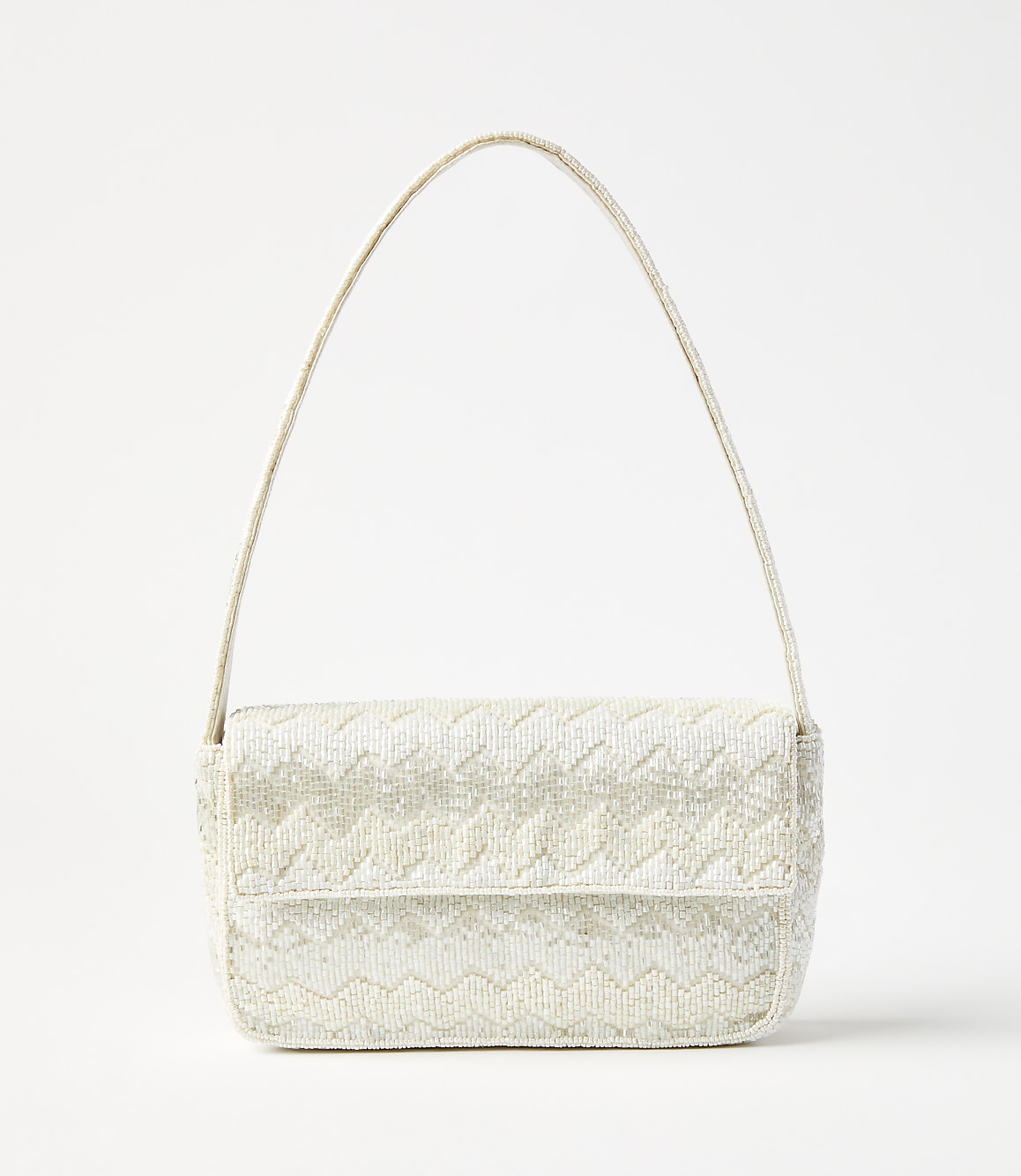 Chevron Beaded Shoulder Bag