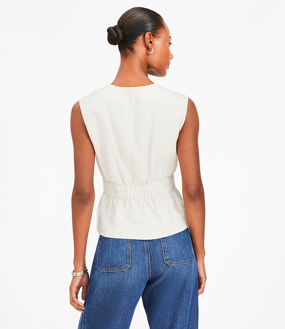 Cinched Linen Blend Vest Top