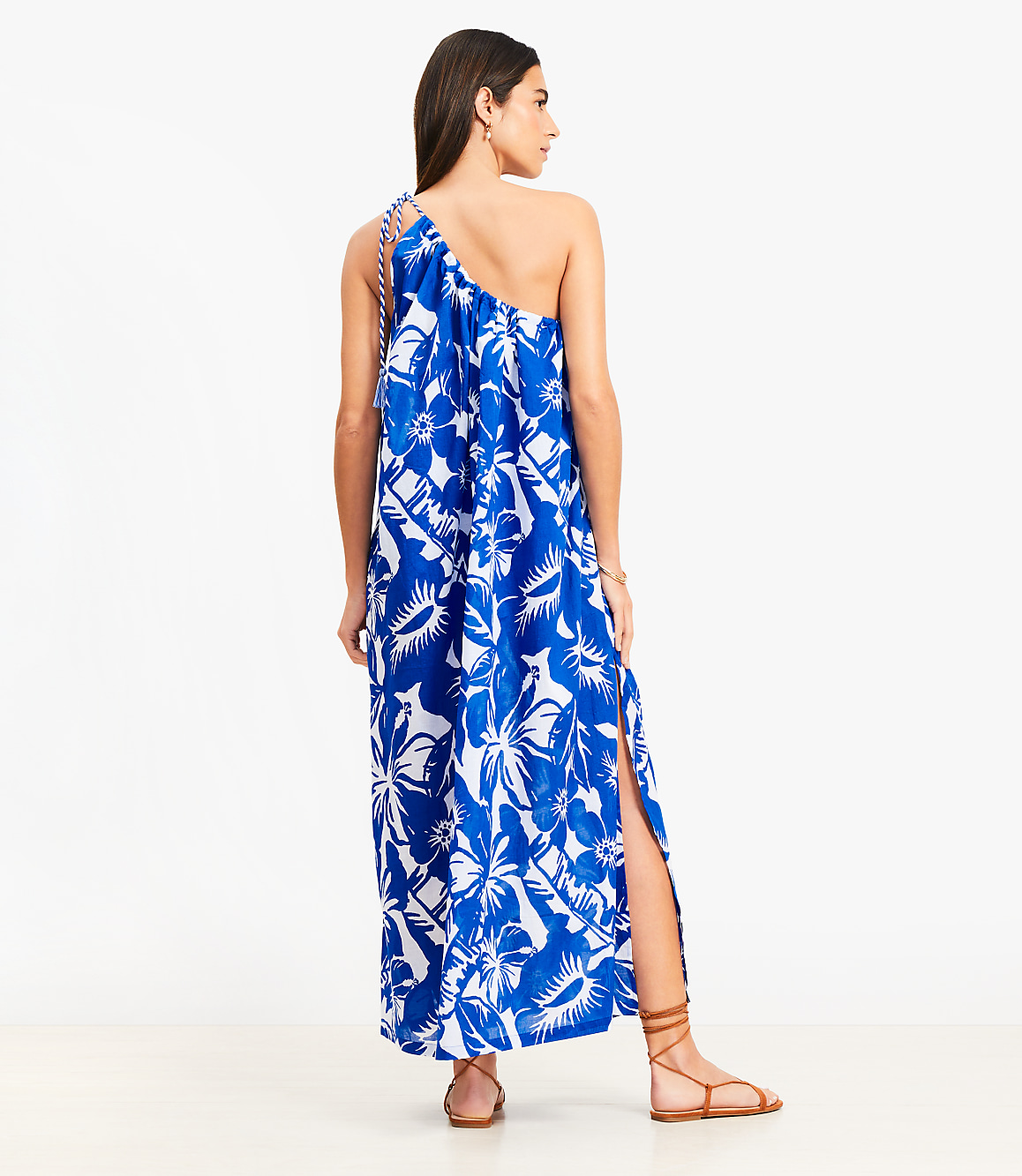 LOFT Beach Tropical One Shoulder Swimsuit Coverup