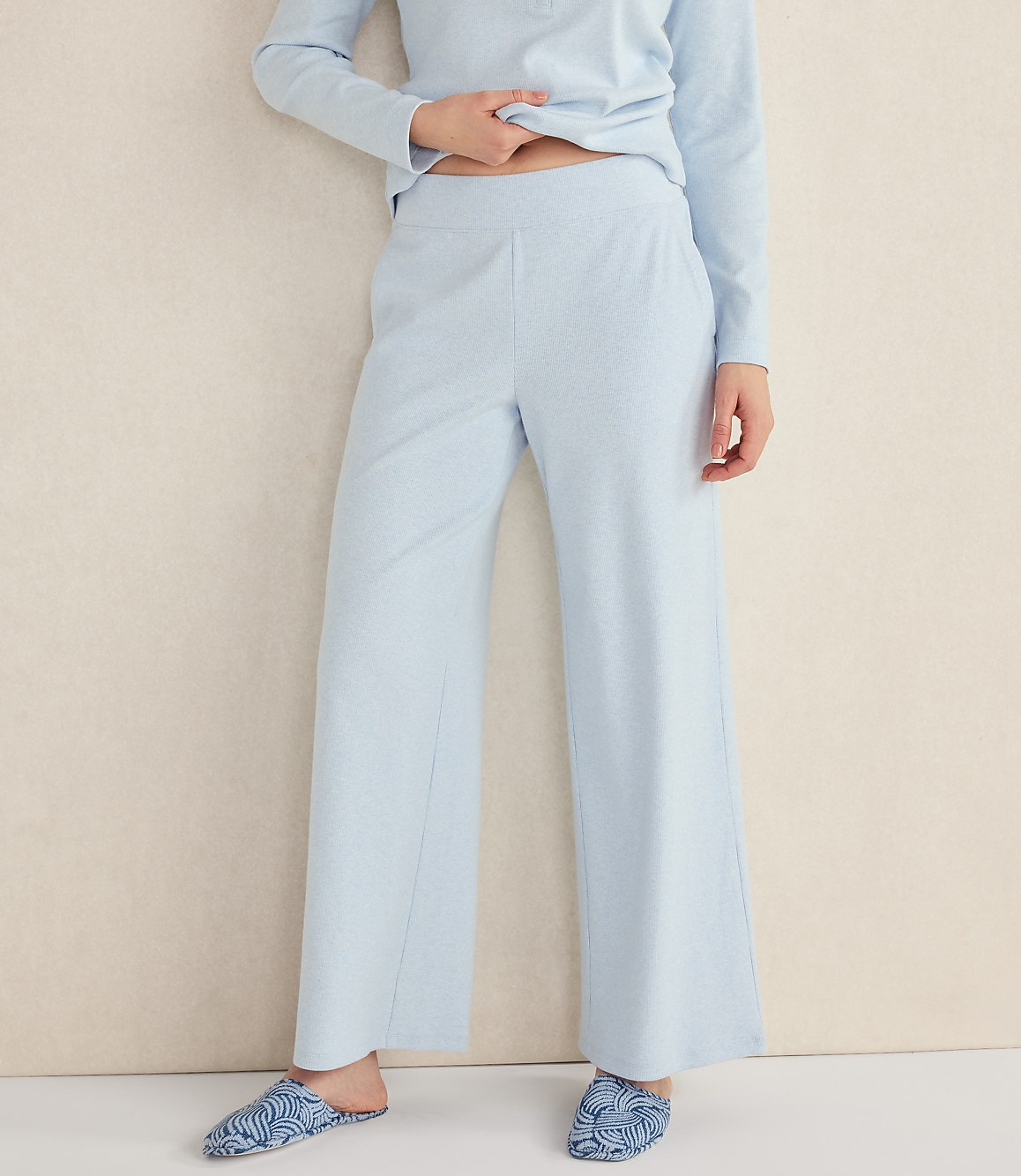 Haven Well Within Organic Cotton Rib Knit Wide Leg Pants