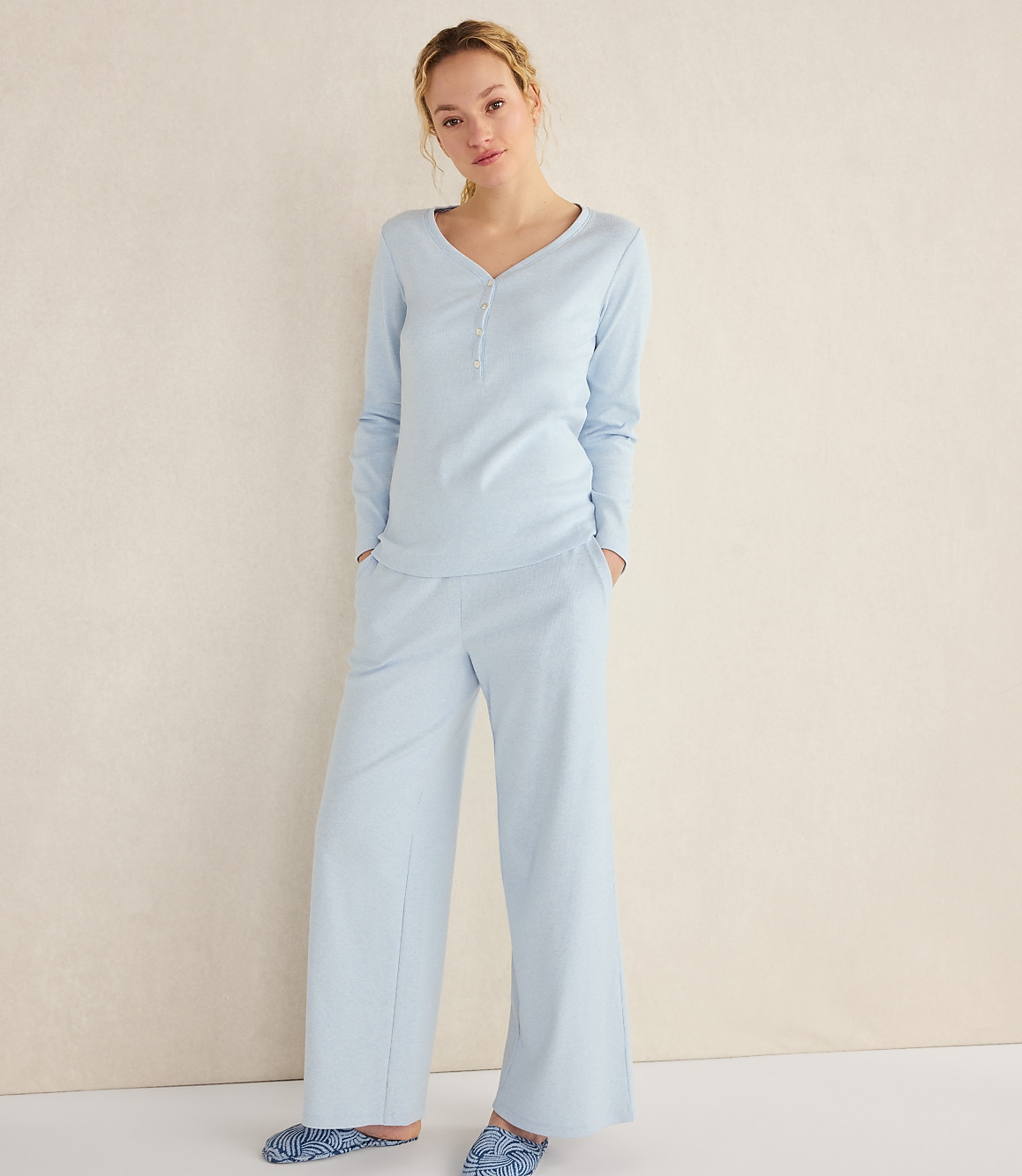 Haven Well Within Organic Cotton Rib Knit Wide Leg Pants