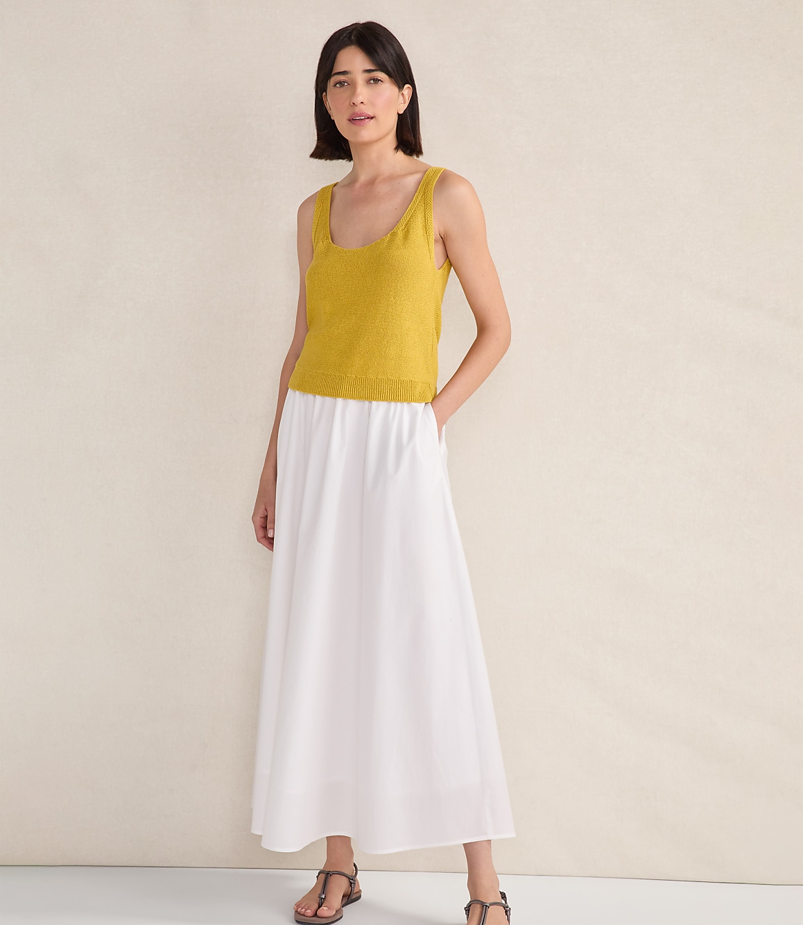 Haven Well Within Organic Cotton Linen Scoop Neck Tank