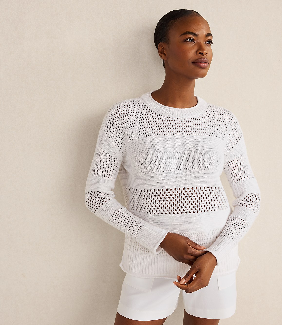 Haven Well Within Organic Cotton Open Stitch Crewneck Sweater