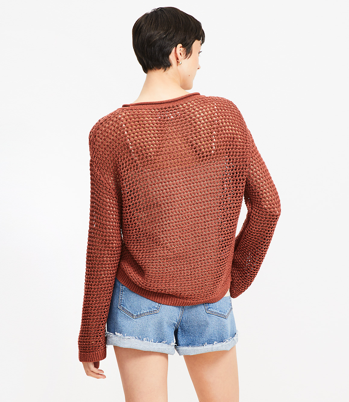 Mesh Wide Sleeve Boatneck Sweater
