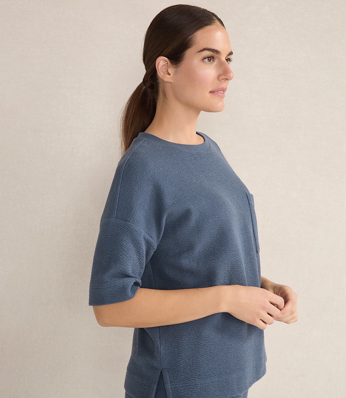 Haven Well Within Cotton Blend Textured Crewneck Tee