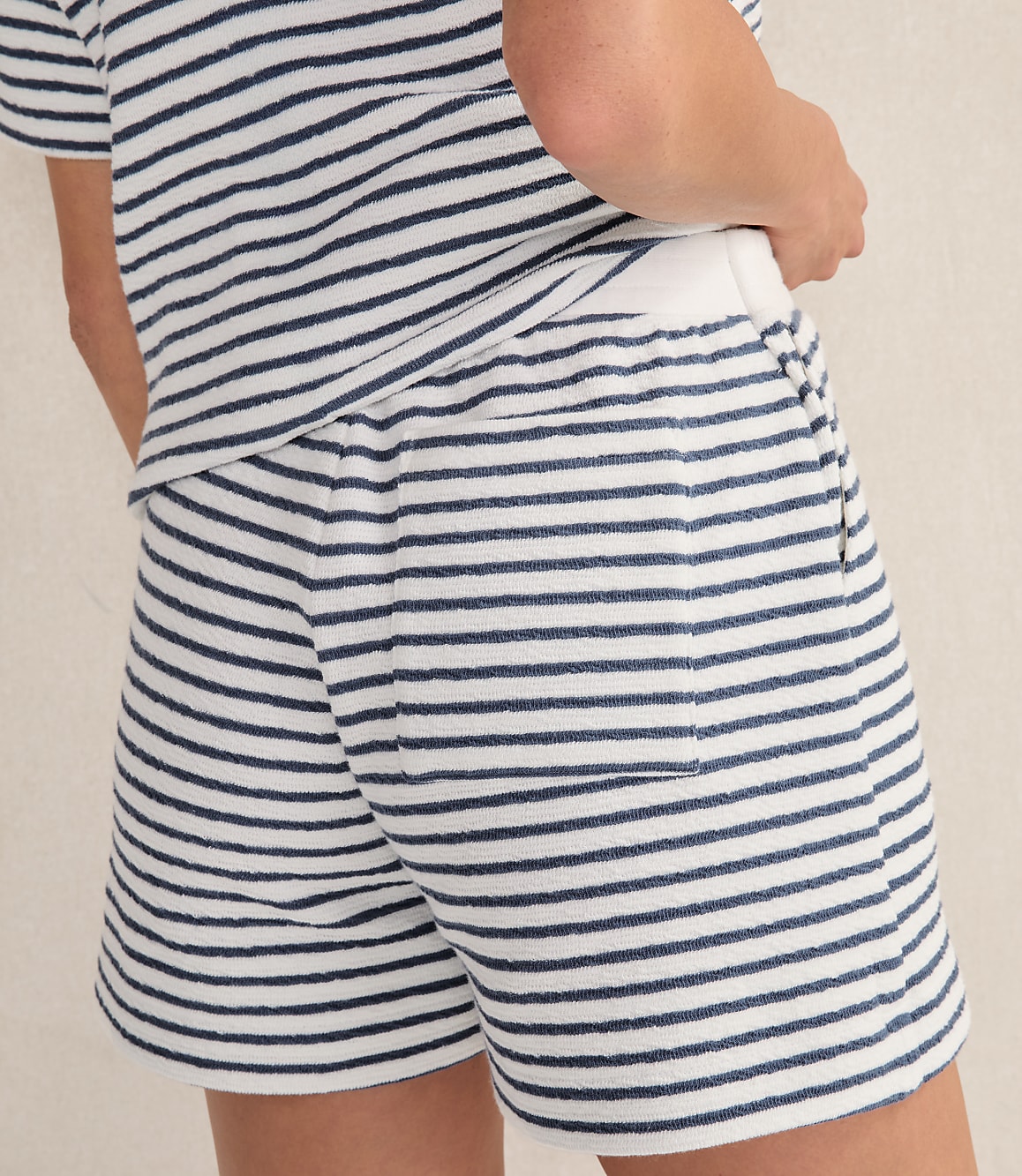 Haven Well Within Cotton Blend Textured Stripe Shorts
