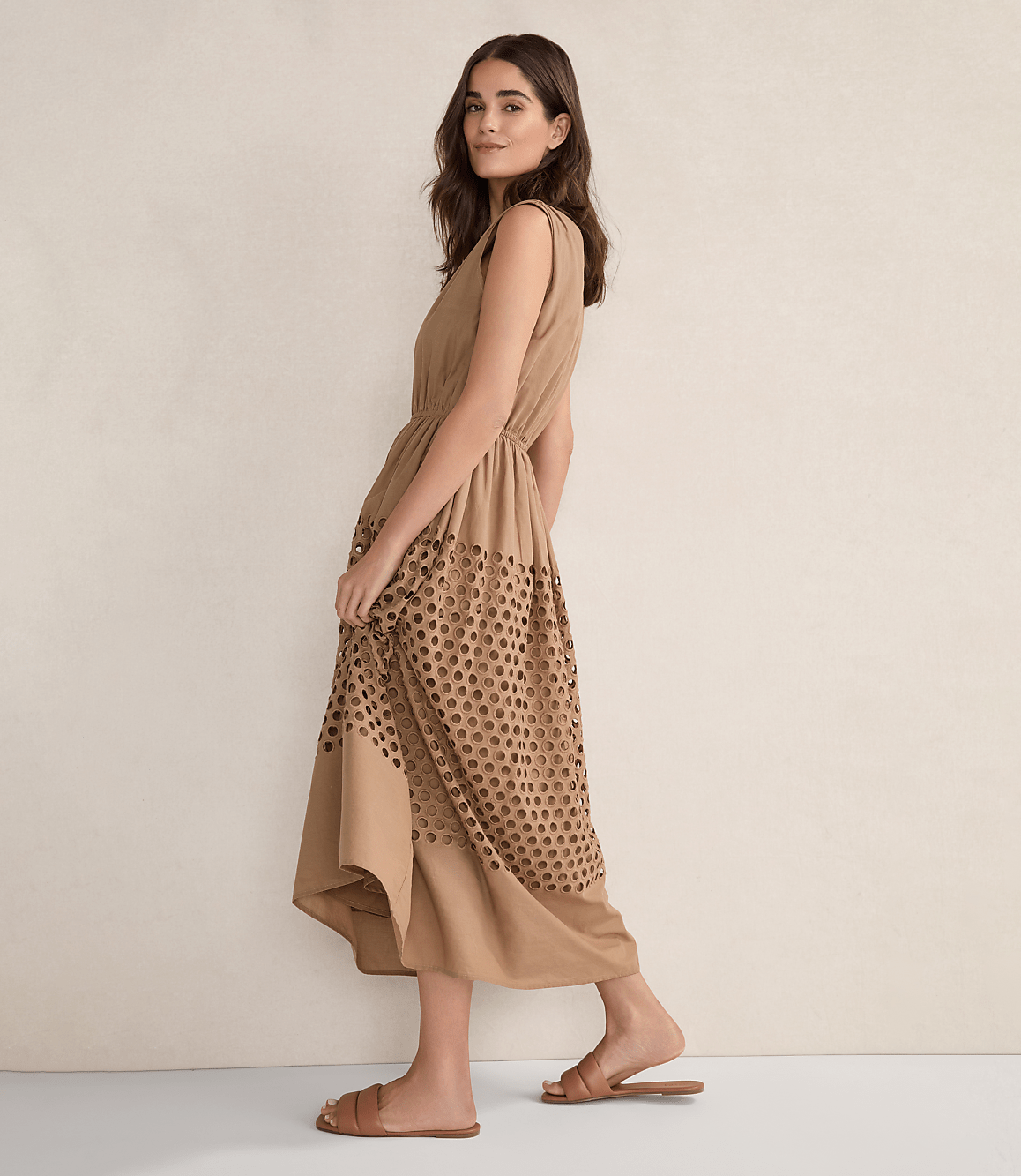 Haven Well Within Organic Cotton Honeycomb Eyelet Midi Dress