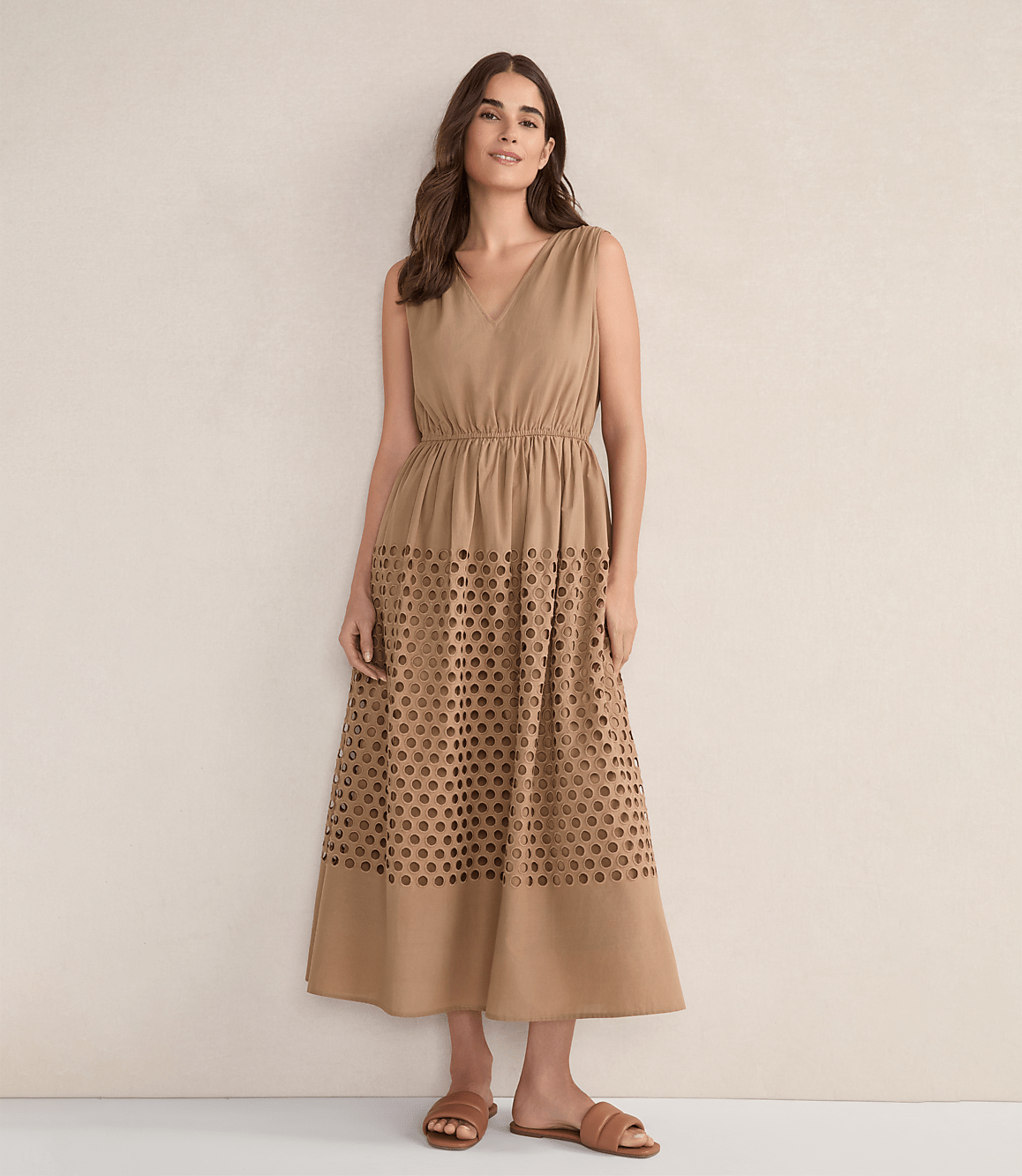 Haven Well Within Organic Cotton Honeycomb Eyelet Midi Dress