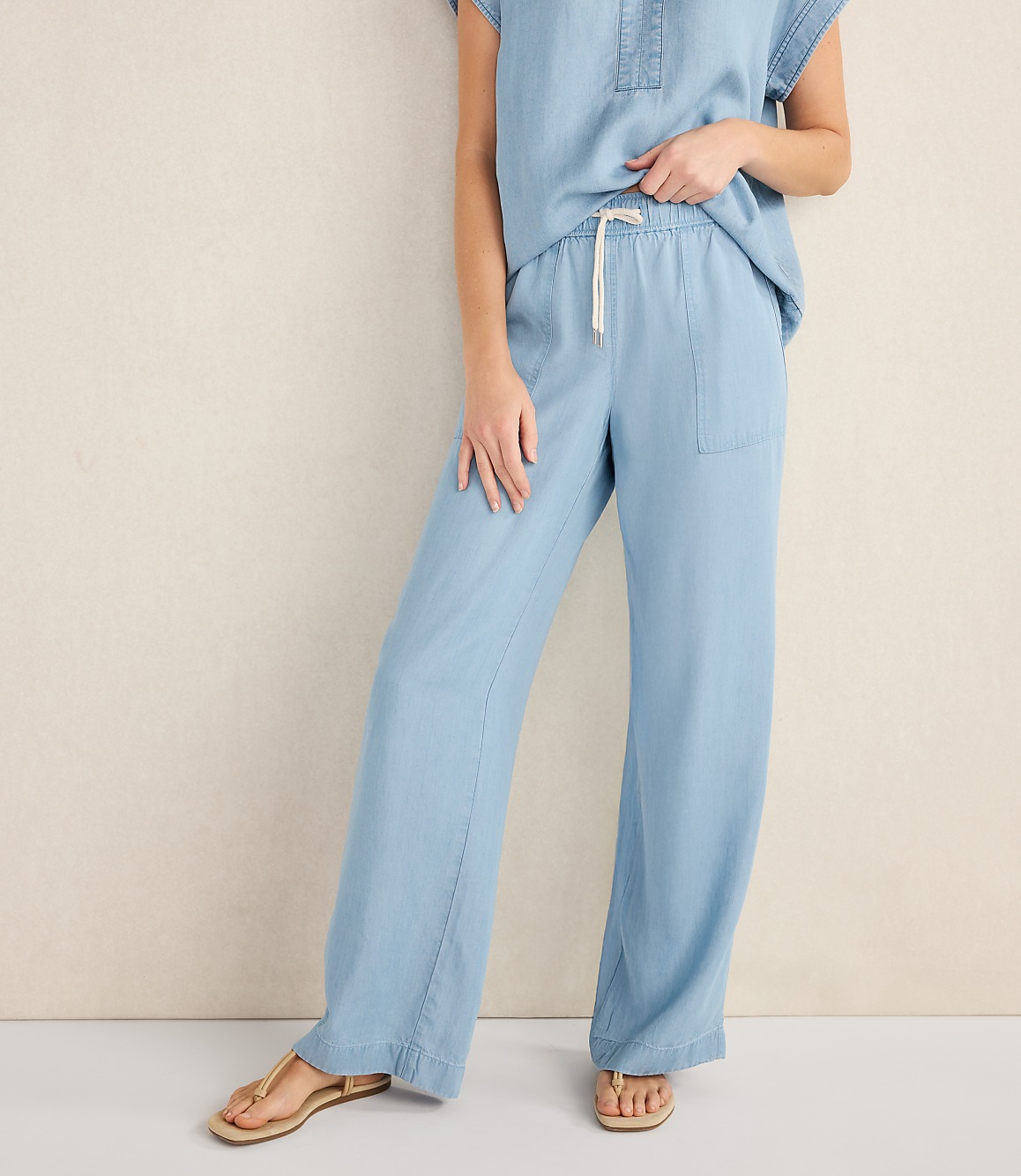 Haven Well Within Chambray Straight Leg Pants