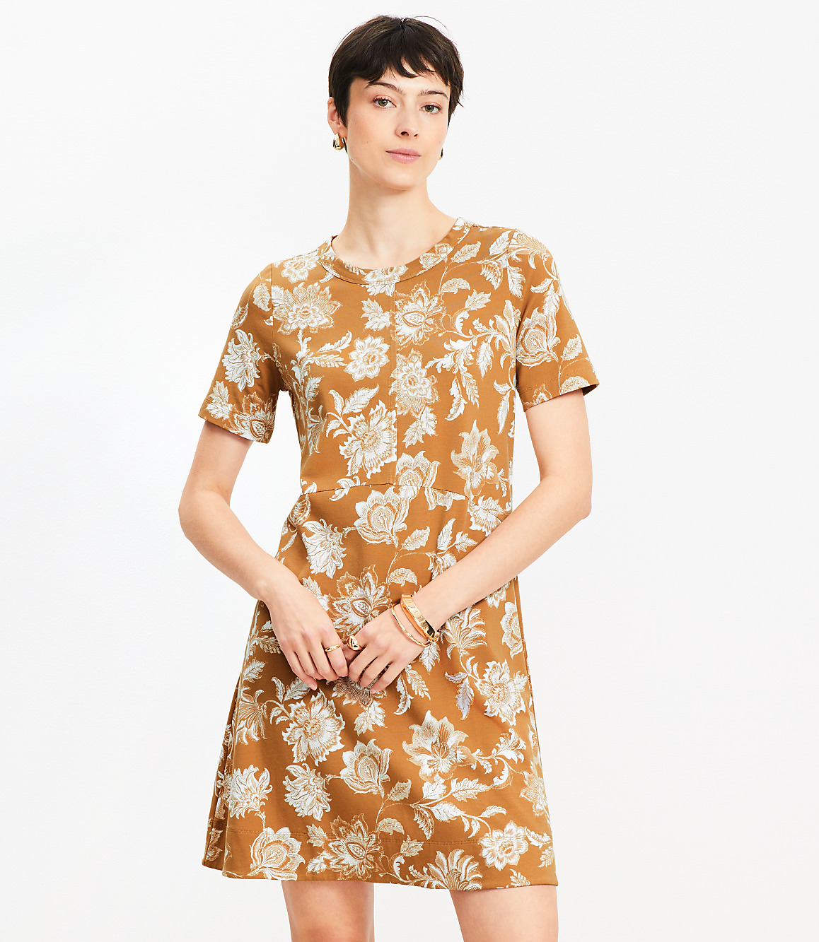Floral Seamed Mini Dress