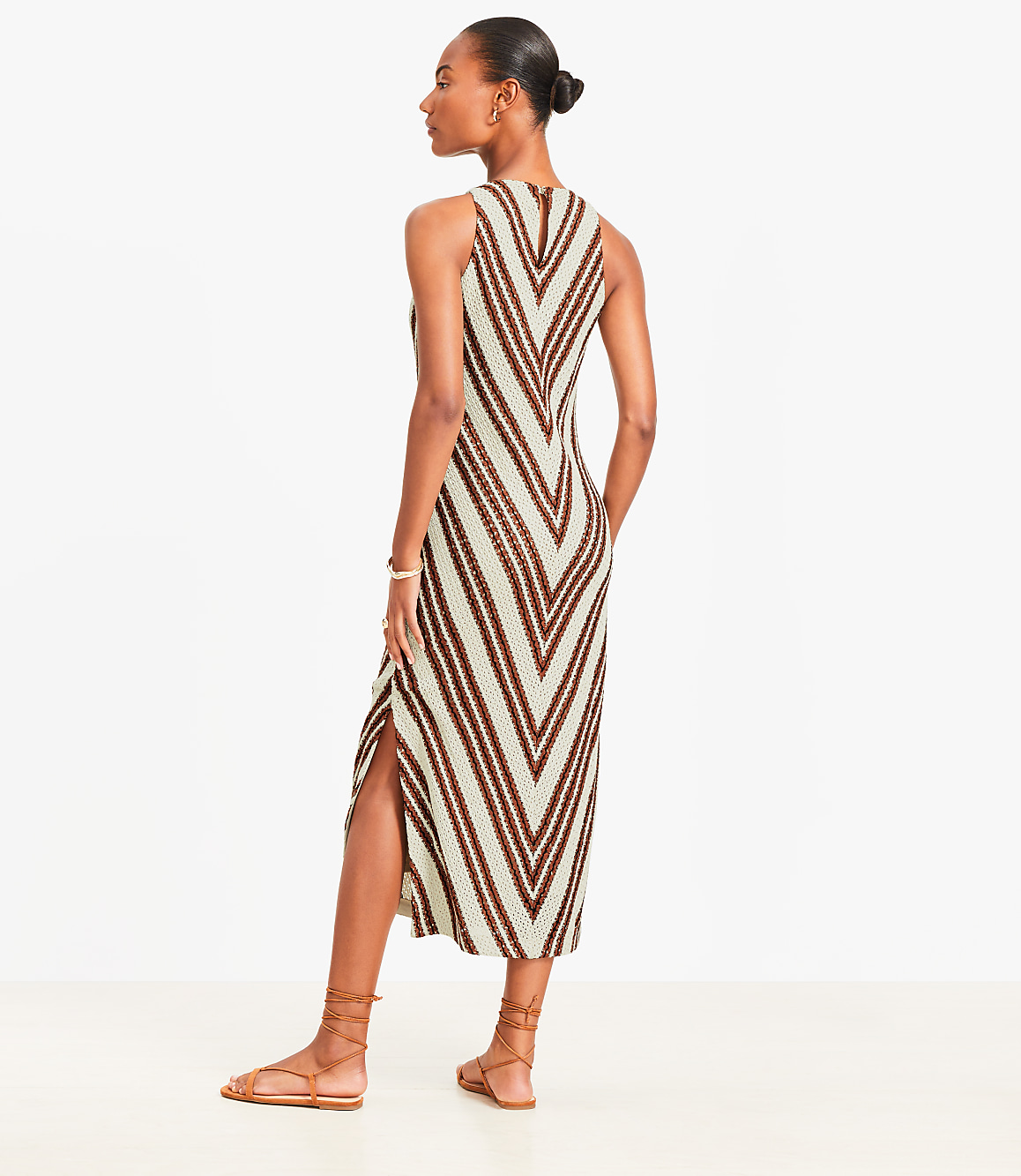Chevron Crochet Midi Dress