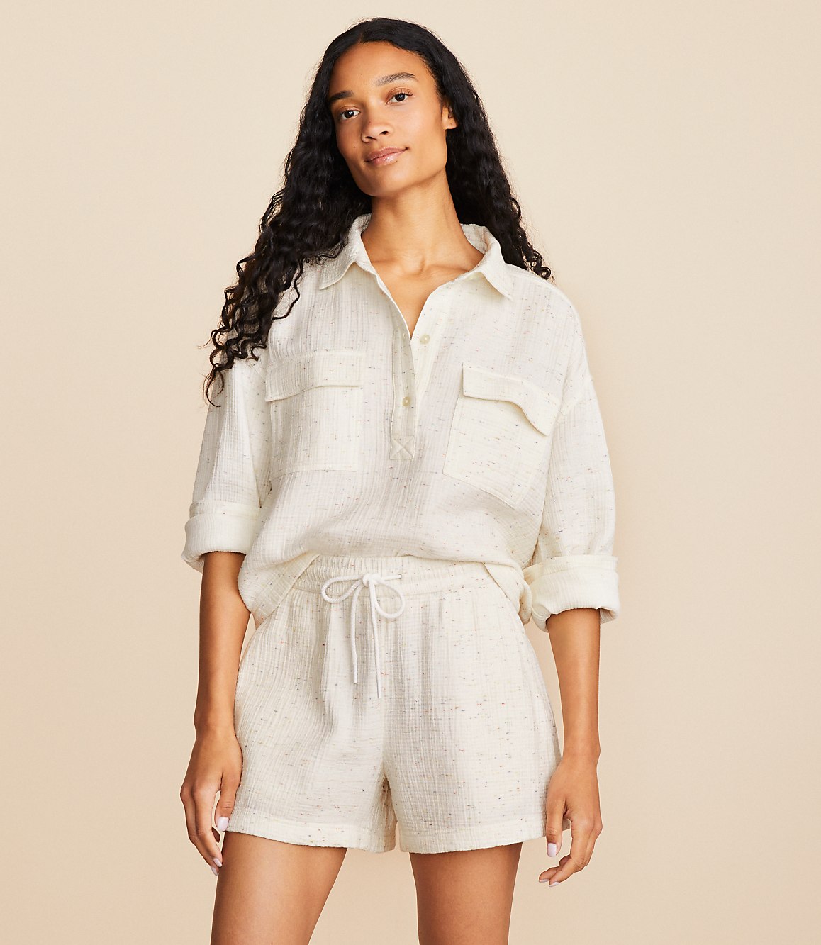 Lou & Grey Flecked Triple Cloth Pocket Shirt