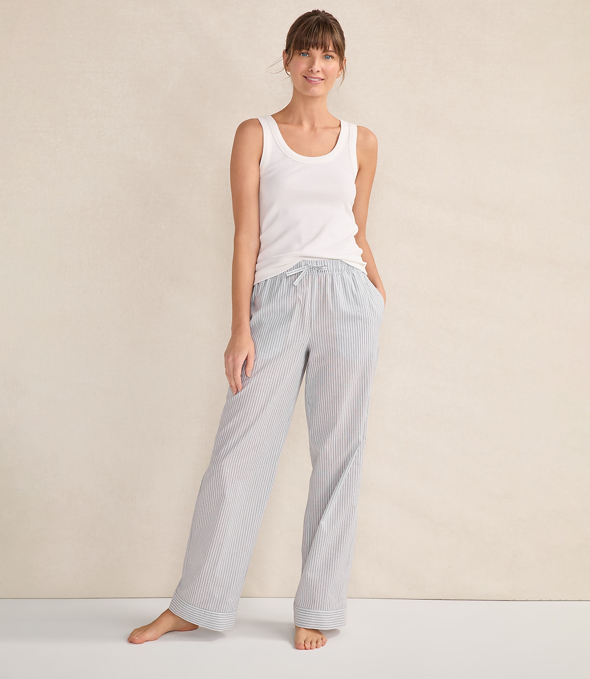 Haven Well Within Organic Cotton Poplin Striped Sleep Pants