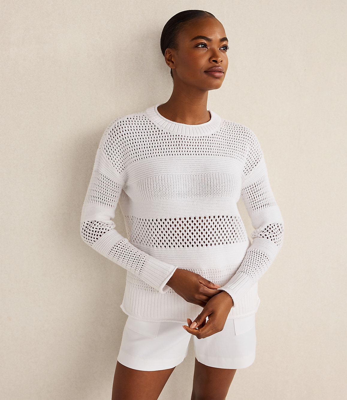 Haven Well Within Organic Cotton Open Stitch Crewneck Sweater