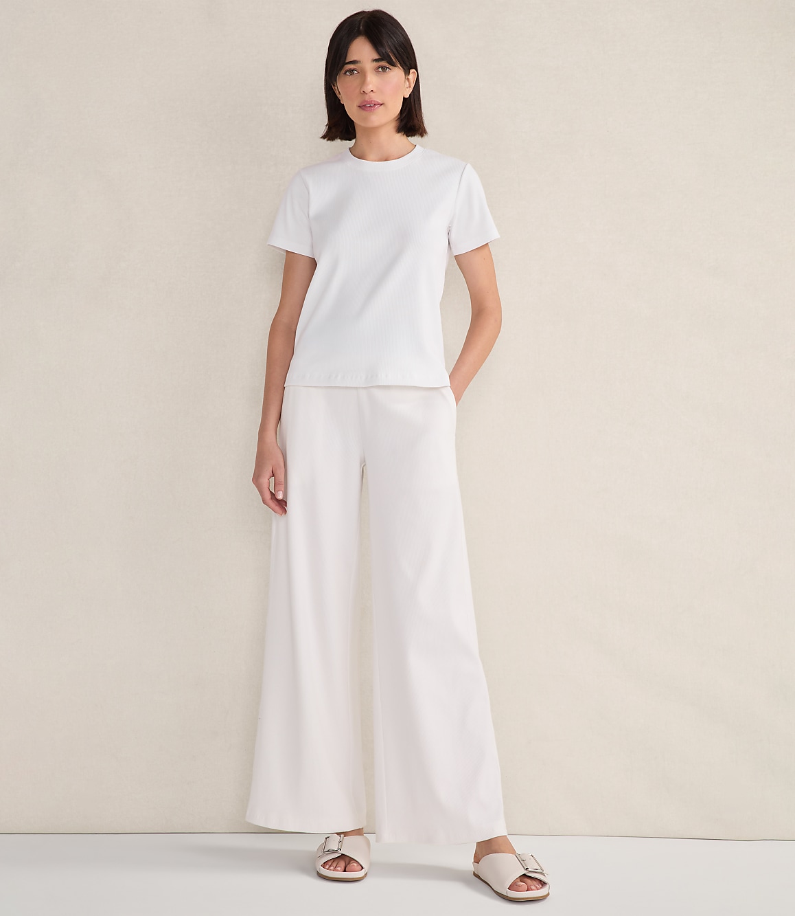 Haven Well Within Organic Cotton Rib Knit Wide Leg Pants