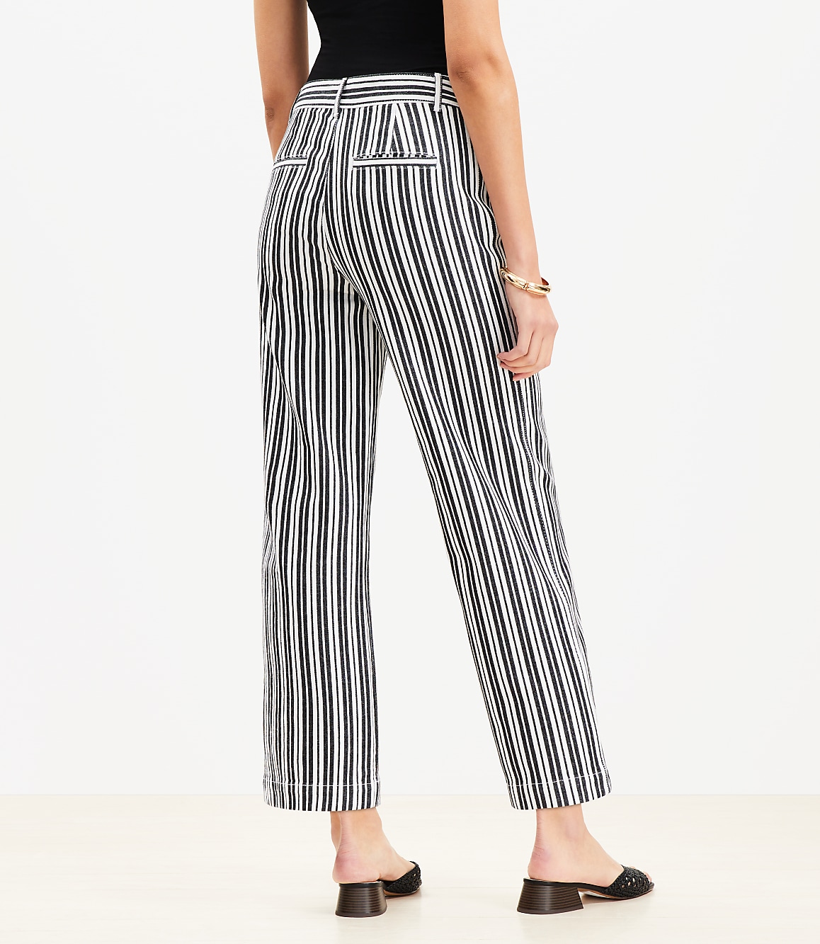 Palmer Wide Leg Crop Pants in Stripe