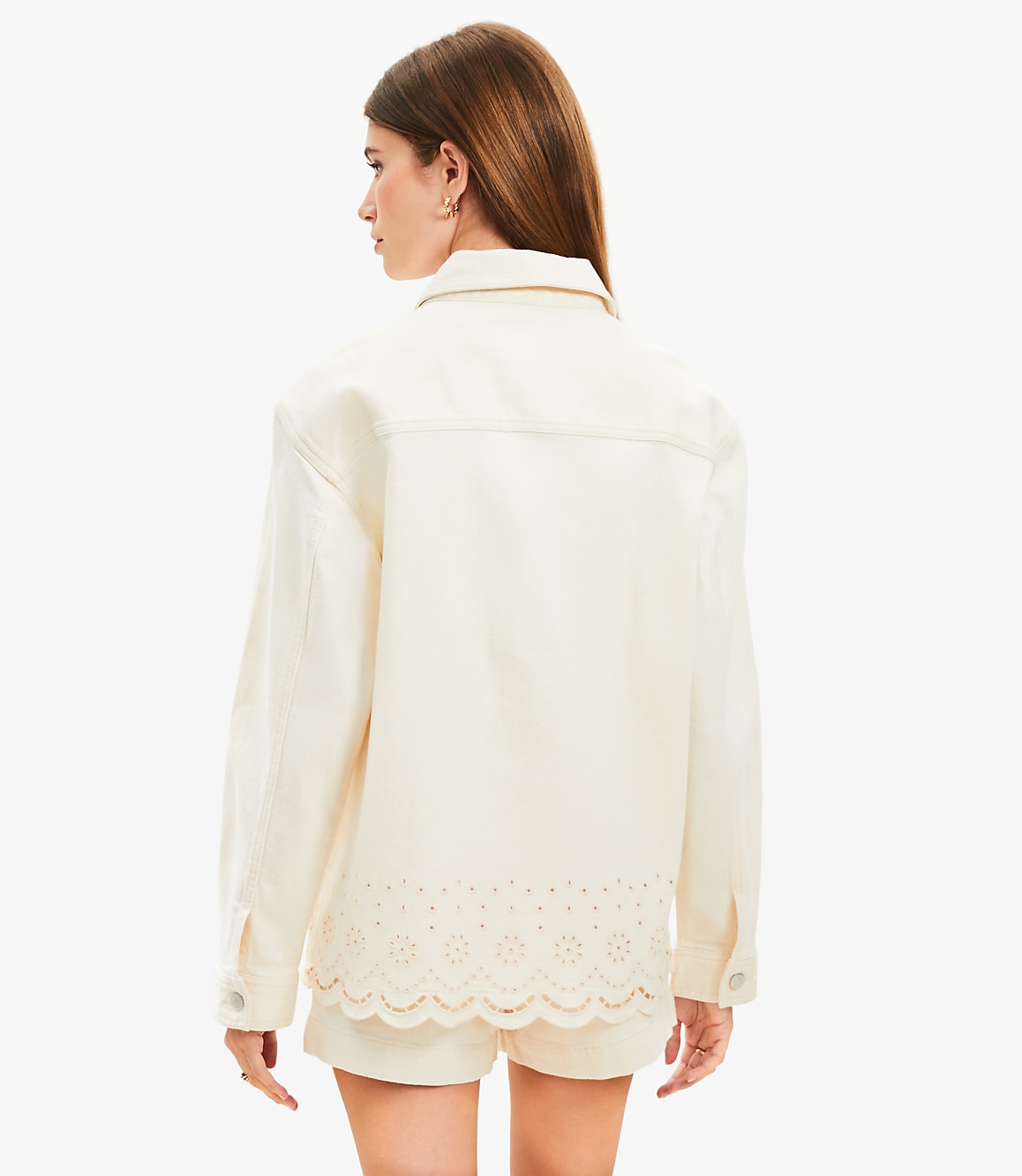 Petite Denim Eyelet Jacket
