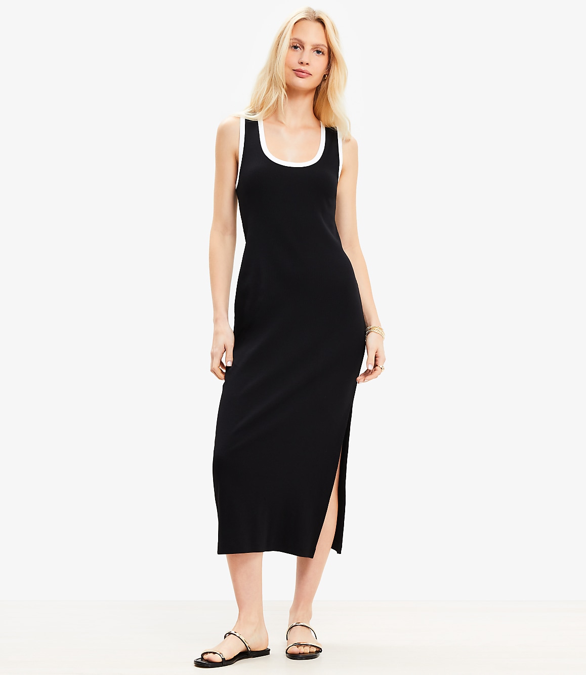 Petite Perfect Ribbed Tank Midi Dress