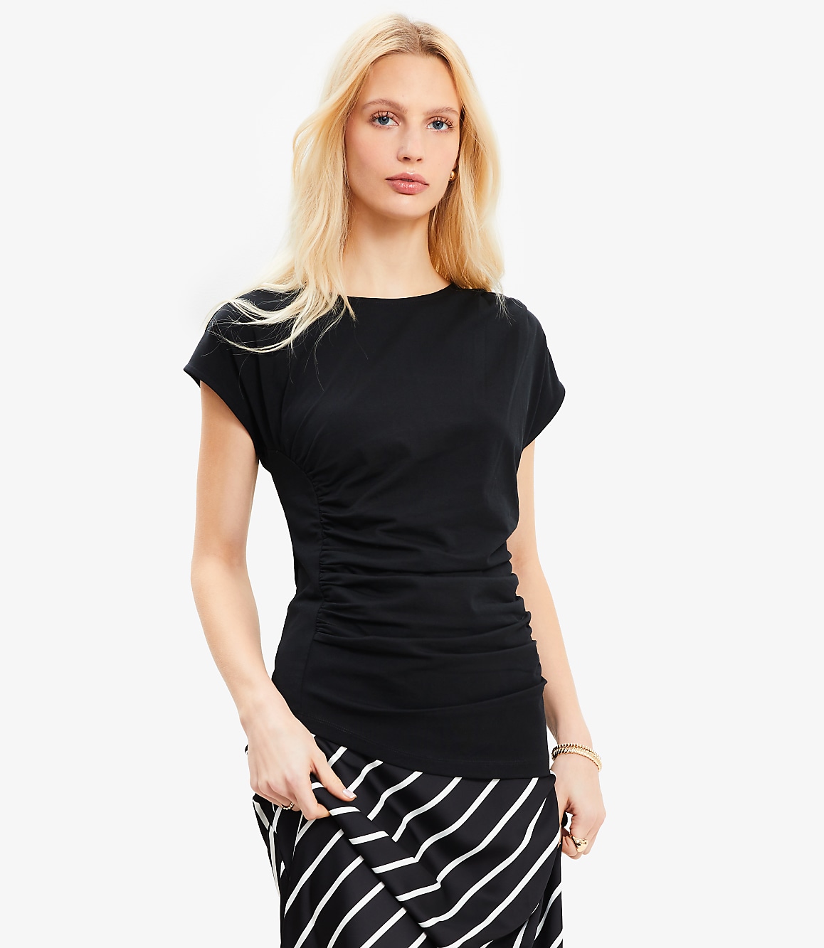 Petite Shirred Tee